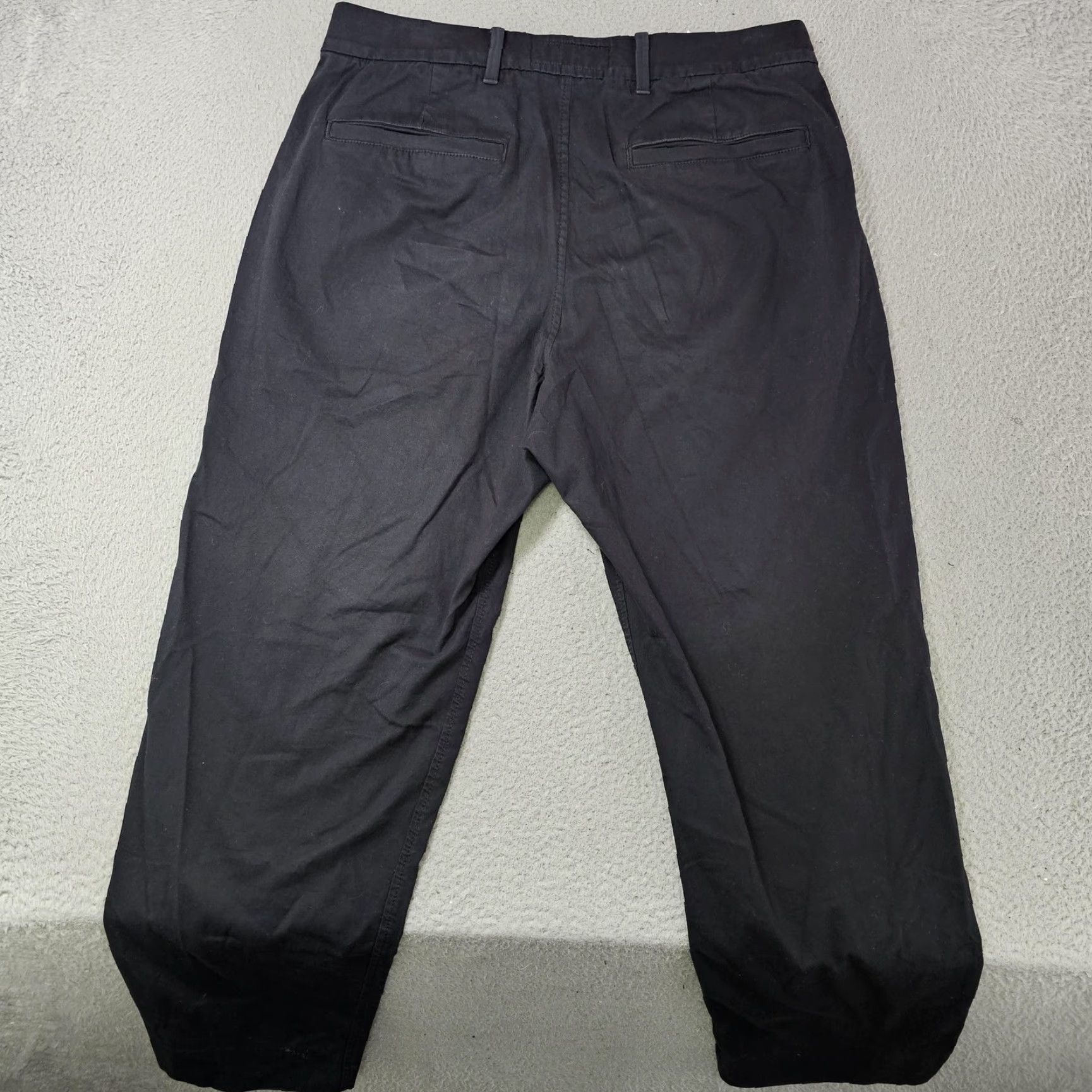 Abercrombie & Fitch Abercrombie & Fitch Pants Mens 31x27 (Tag 31x30) Black Loose Chino Stretch Twill Size US 31 - 7 Thumbnail