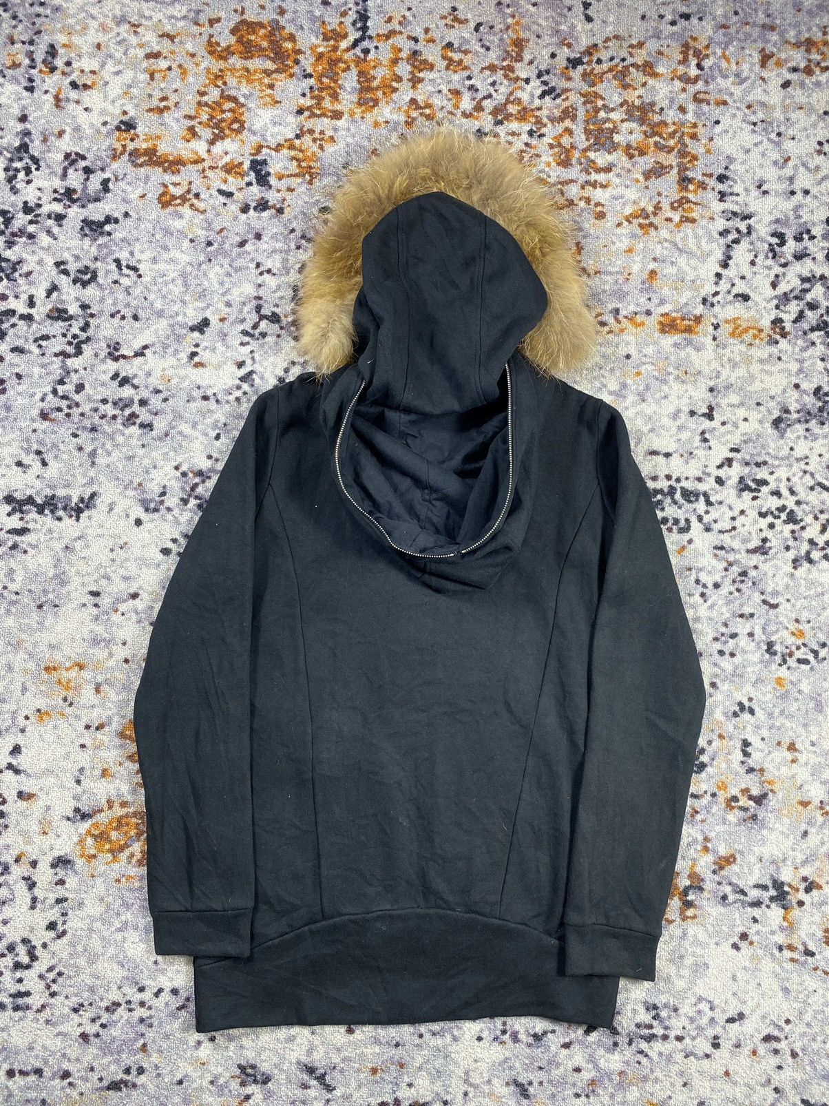 Japanese Brand Double Layer Fur Zip Hoodie Black LGB style Size US S / EU 44-46 / 1 - 5 Thumbnail