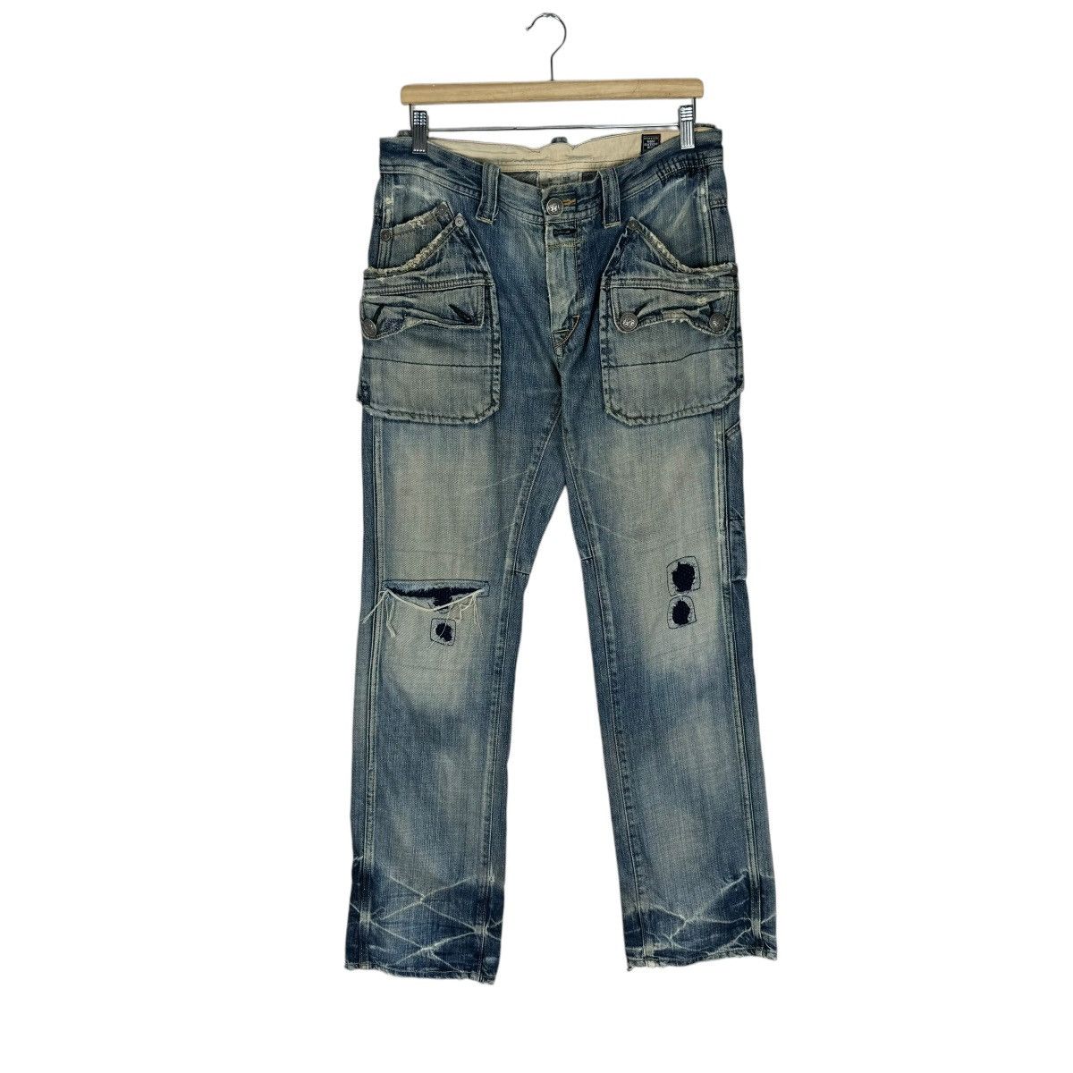 If Six Was Nine ☀️BARTACK MILL SPEC PATCHWORK DENIM PANTS Size US 34 / EU 50 - 2 Thumbnail