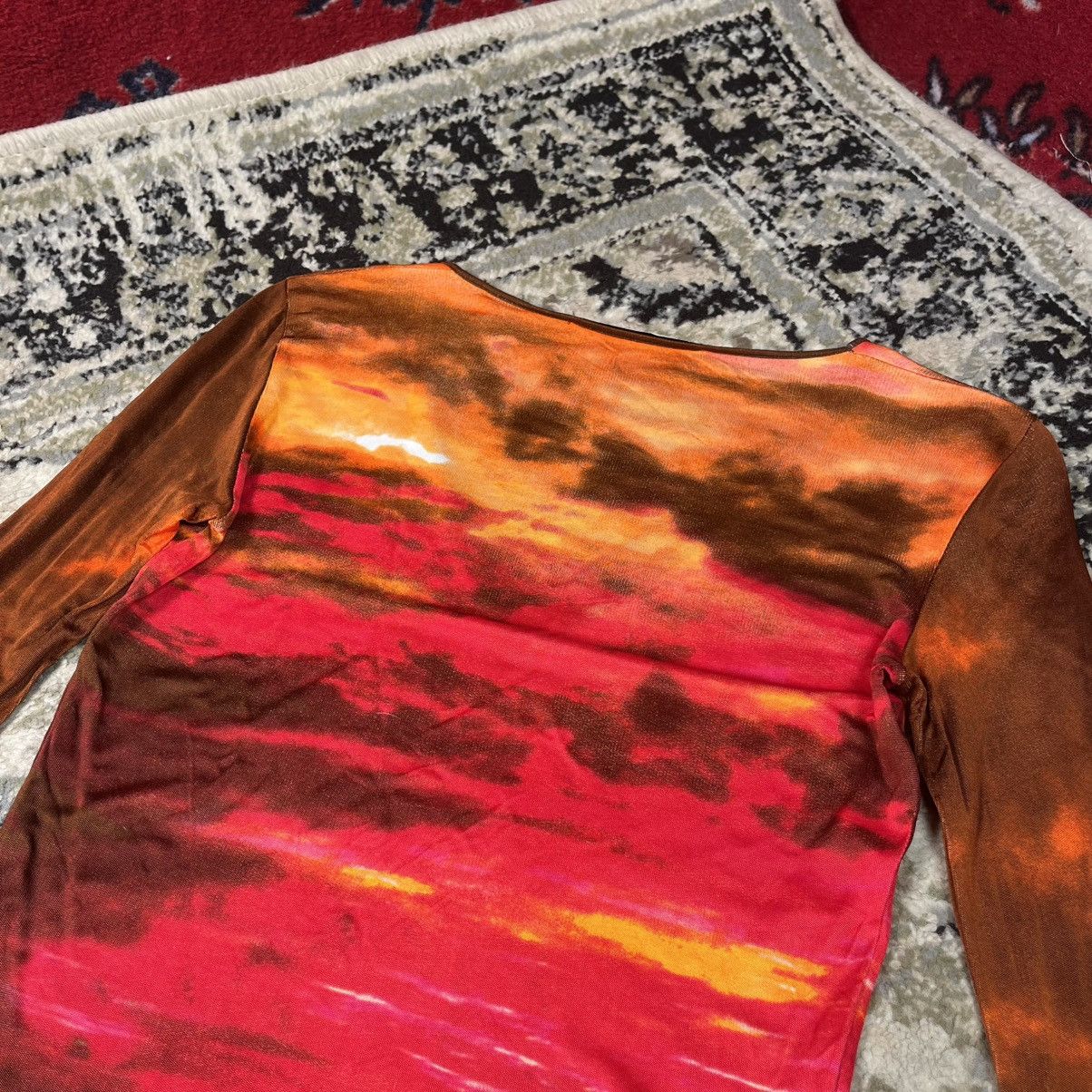 Roberto Cavalli Class Roberto Cavalli Sunset Print Mesh Top Y2K Designer Size S / US 4 / IT 40 - 8 Thumbnail