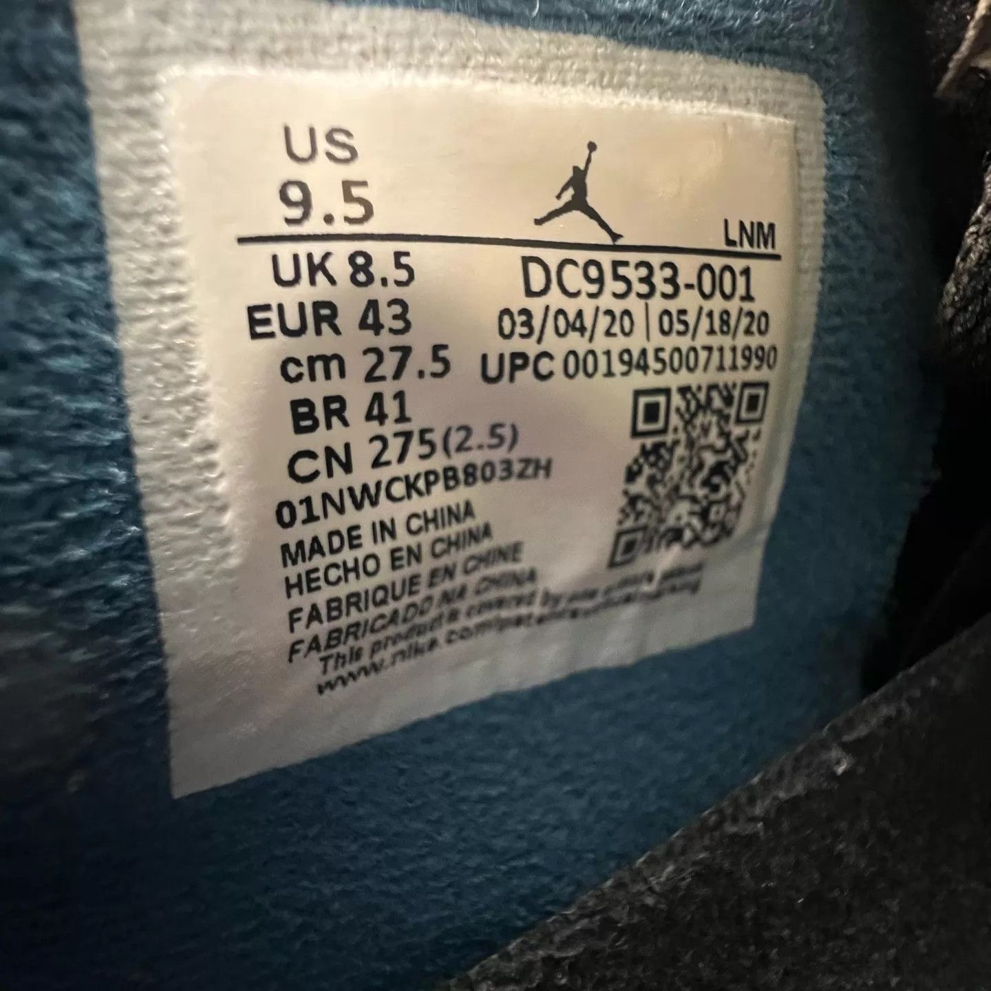 Nike AJ4 Union Black Blue Size 43 Like New Size US 10 / EU 43 - 5 Thumbnail