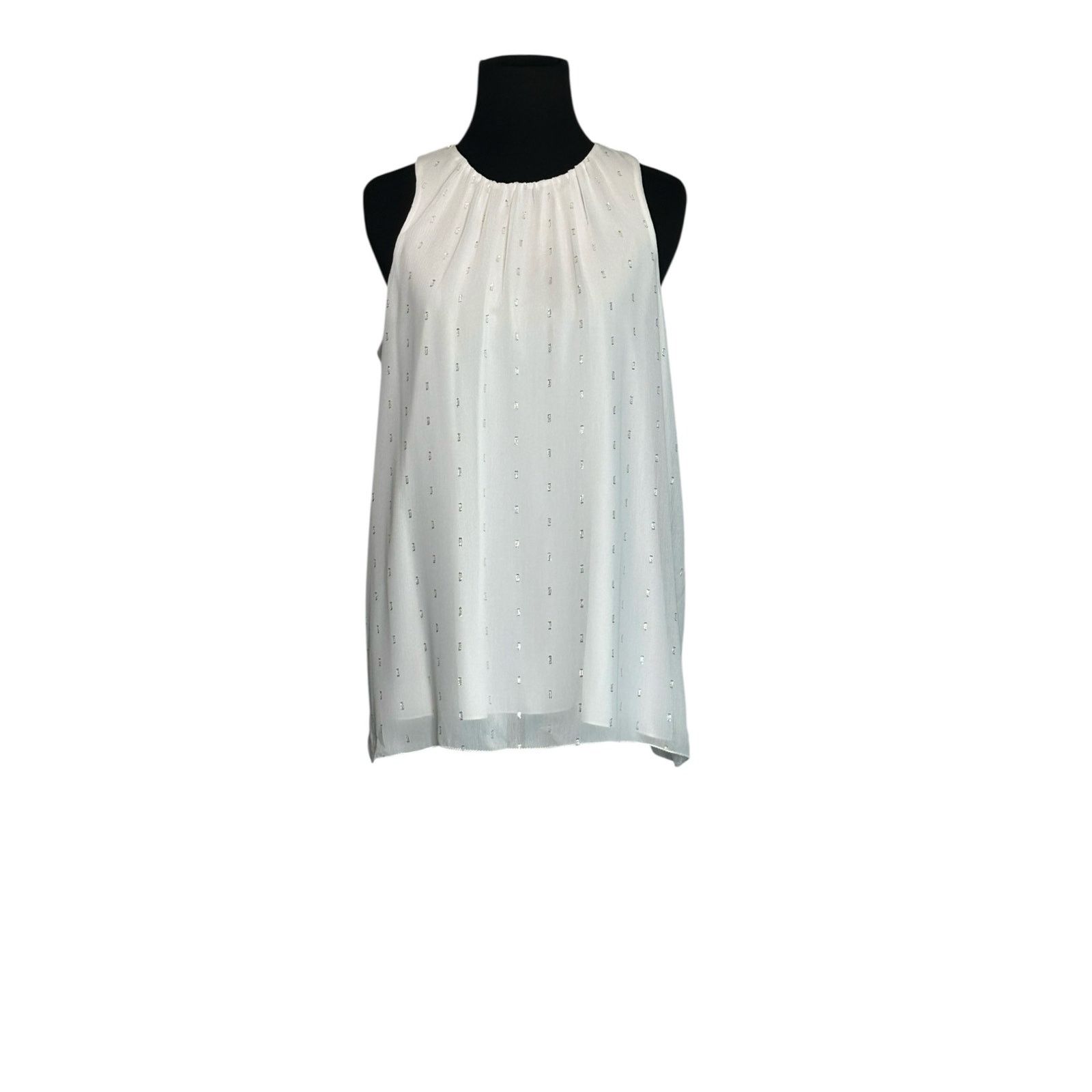 Vince Camuto Vince Camuto off white silver sleeveless blouse size Small Size S / US 4 / IT 40 - 12 Thumbnail