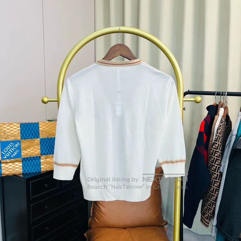 Loewe Loewe Beige Chest Logo Knit Top Size S / US 4 / IT 40 - 9 Thumbnail