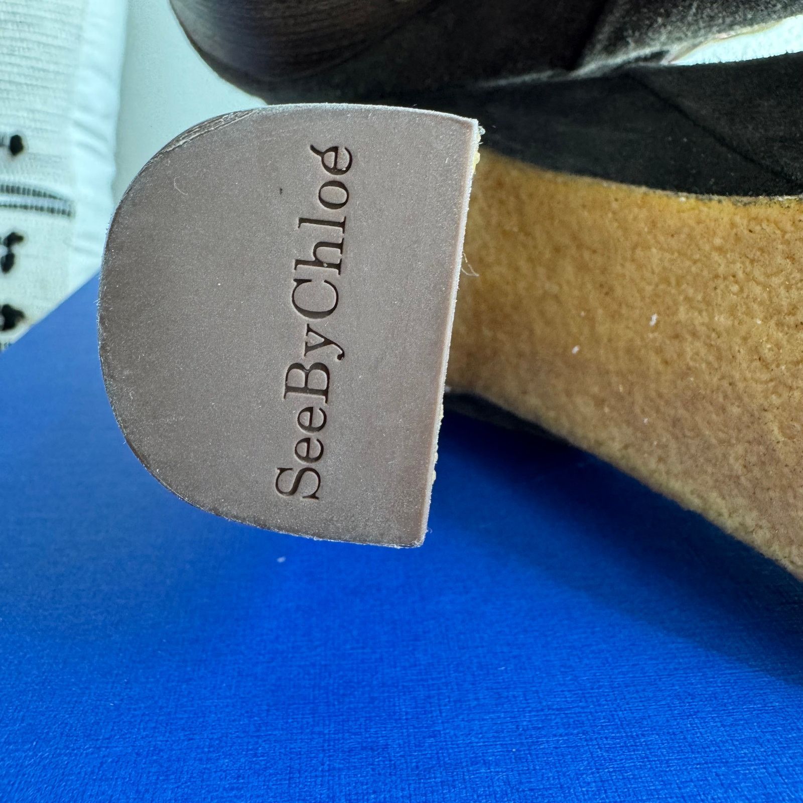 See by Chloe See by Chloe Gray Suede Slouchy Ankle Stacked Heel Boots Size US 8.5 / IT 38.5 - 8 Thumbnail