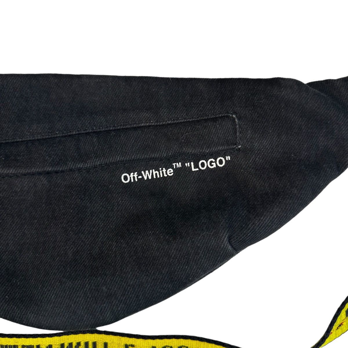 Off-White OFF-WHITE Denim Black Belt Bag w/ Yellow Industrial Strap Size ONE SIZE - 3 Thumbnail