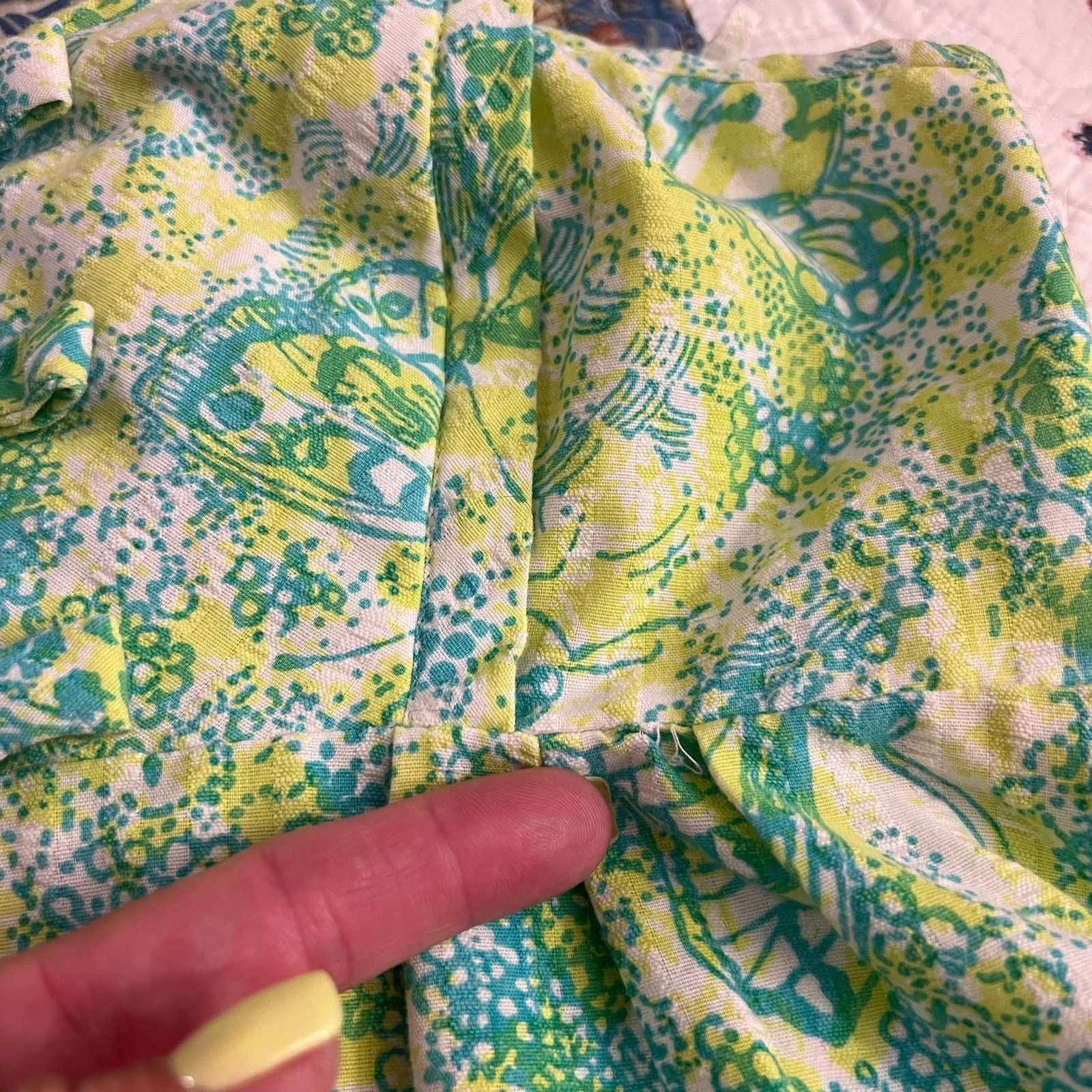 Lilly Pulitzer 60s Lilly Pulitzer Blue Green Daisy Butterfly Strap Sundress Size M / US 6-8 / IT 42-44 - 13 Thumbnail