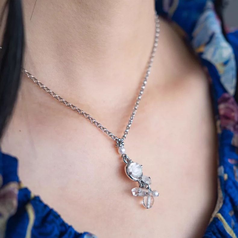 Kenzo KENZO Silver flower crystal ball necklace vintage Size ONE SIZE - 3 Thumbnail