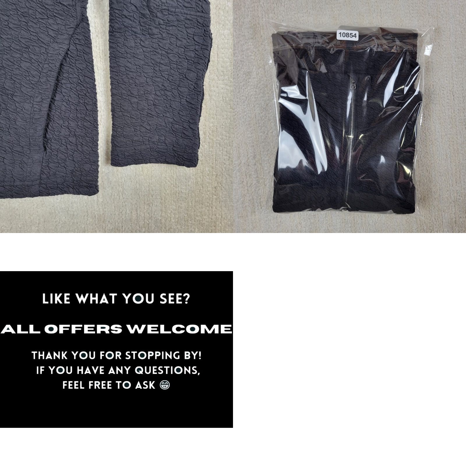 Lululemon Lululemon Rippled Full Zip Jacket Womens 8 Black Heavyweight Textured Cotton Blend Full Zip Casual Womens 8 Black Jacket Size M / US 6-8 / IT 42-44 - 8 Thumbnail