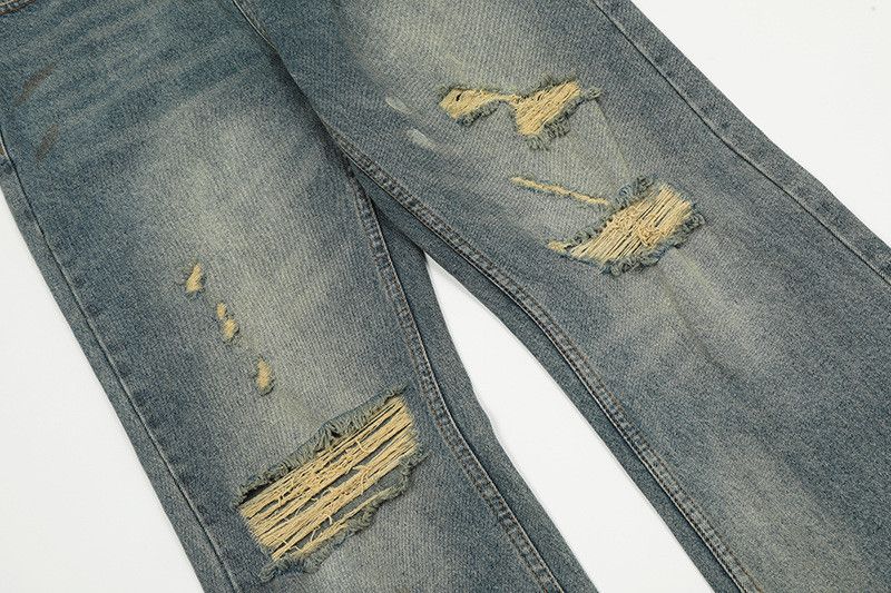 Jean Retro distressed loose casual hip-hop washed ripped jeans Size US 32 / EU 48 - 6 Thumbnail