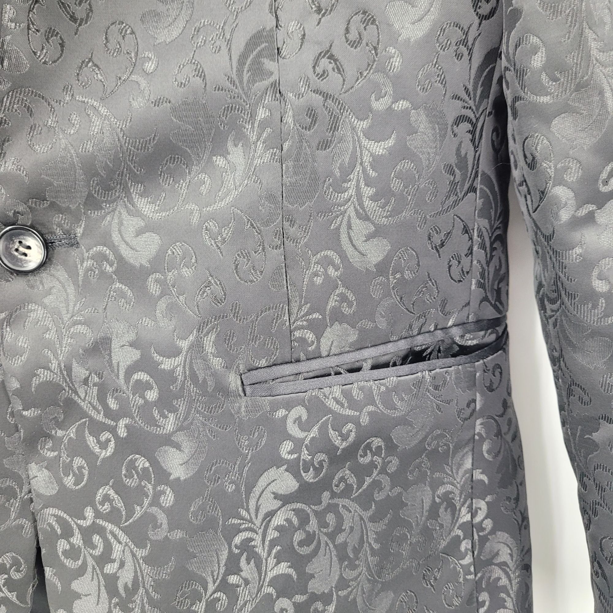 Designer Avanti Milano Paisley Black Jacquard Tuxedo Jacket L Satin S Size L / US 10 / IT 46 - 6 Thumbnail