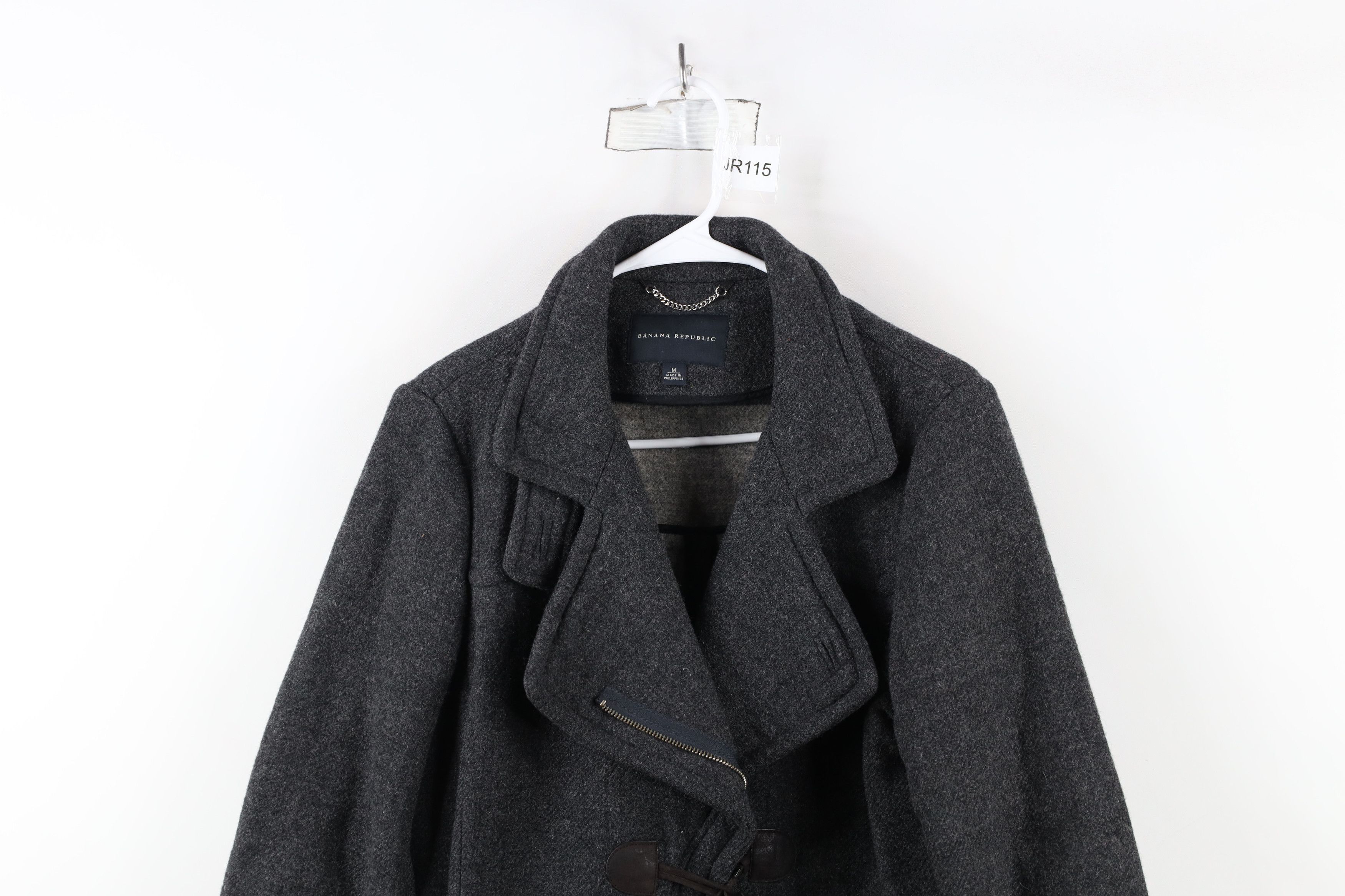 Banana Republic × Vintage Banana Republic Wool Blend Button Full Zip Jacket Gray Size M / US 6-8 / IT 42-44 - 2 Thumbnail