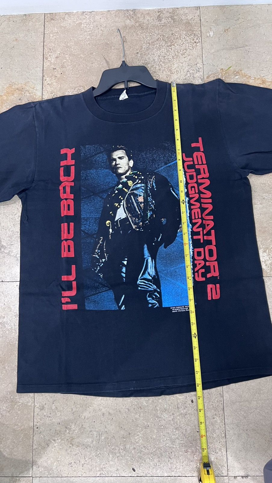 Vintage 1991 TERMINATOR 2 Judgement Day T2 I'll Be Back Tee Sz Large Size US L / EU 52-54 / 3 - 8 Thumbnail