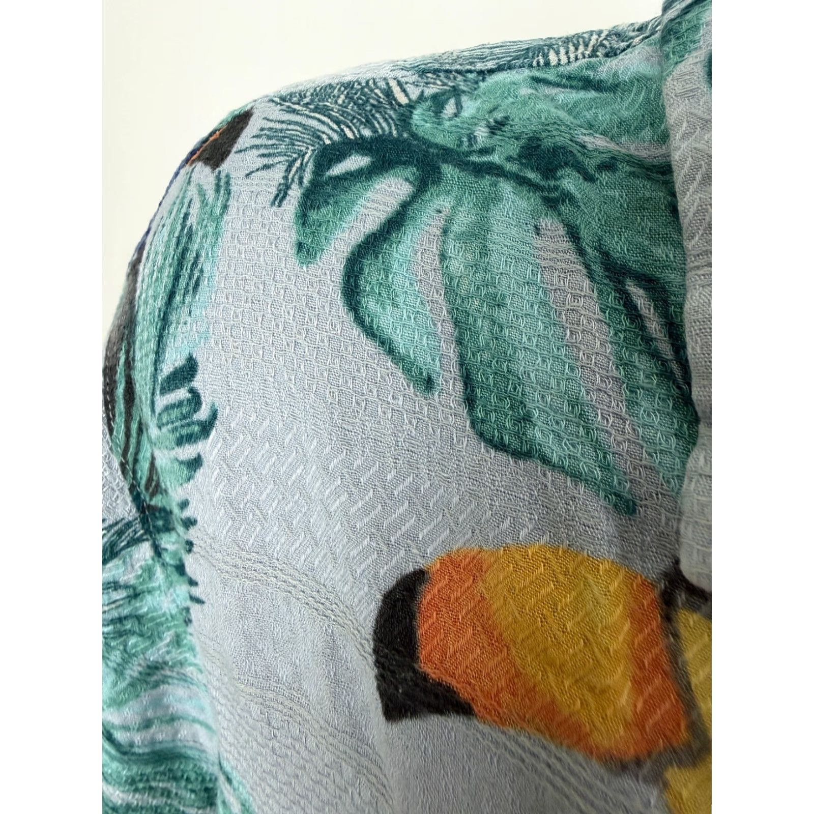 Vintage Caribbean Silk Blend Shirt Men L Hawaiian Bird Graphic Print Camp Collar Silk Blend Button-Up Size US L / EU 52-54 / 3 - 3 Thumbnail