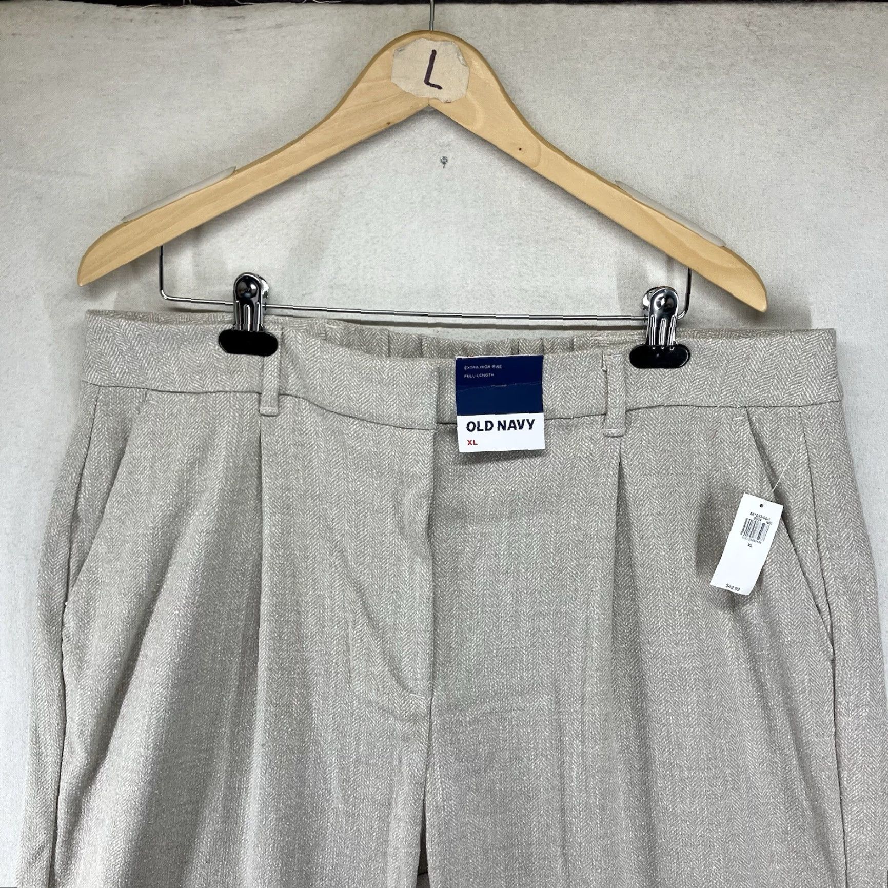 Old Navy Old Navy Pants Wide-Leg NWT XL Extra High Rise Beige 30.5 Inseam Pleated Pockets Relaxed A Line Casual Travel Women Size 40" / US 18 - 5 Thumbnail
