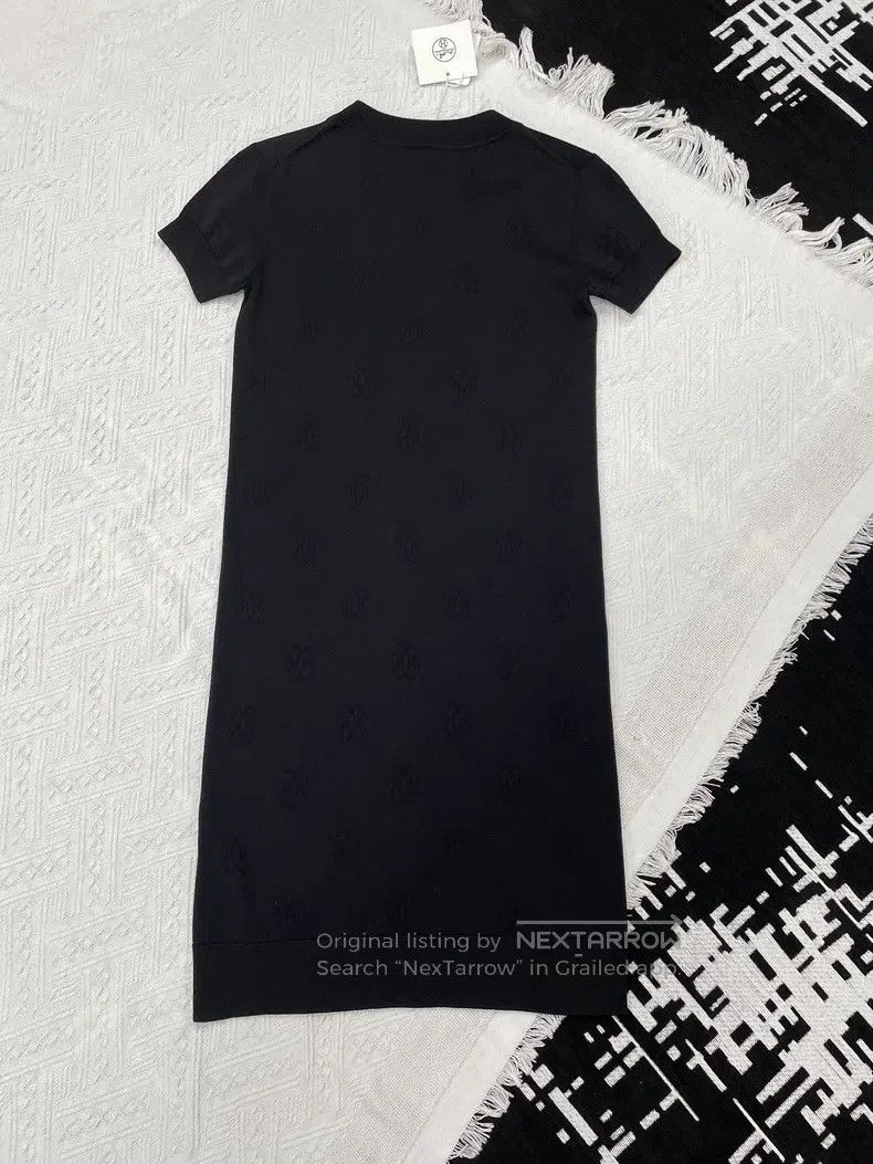 Hermes Hermes Black Dark Pattern Knit Dress Size XXS / US 00 / IT 34 - 3 Thumbnail