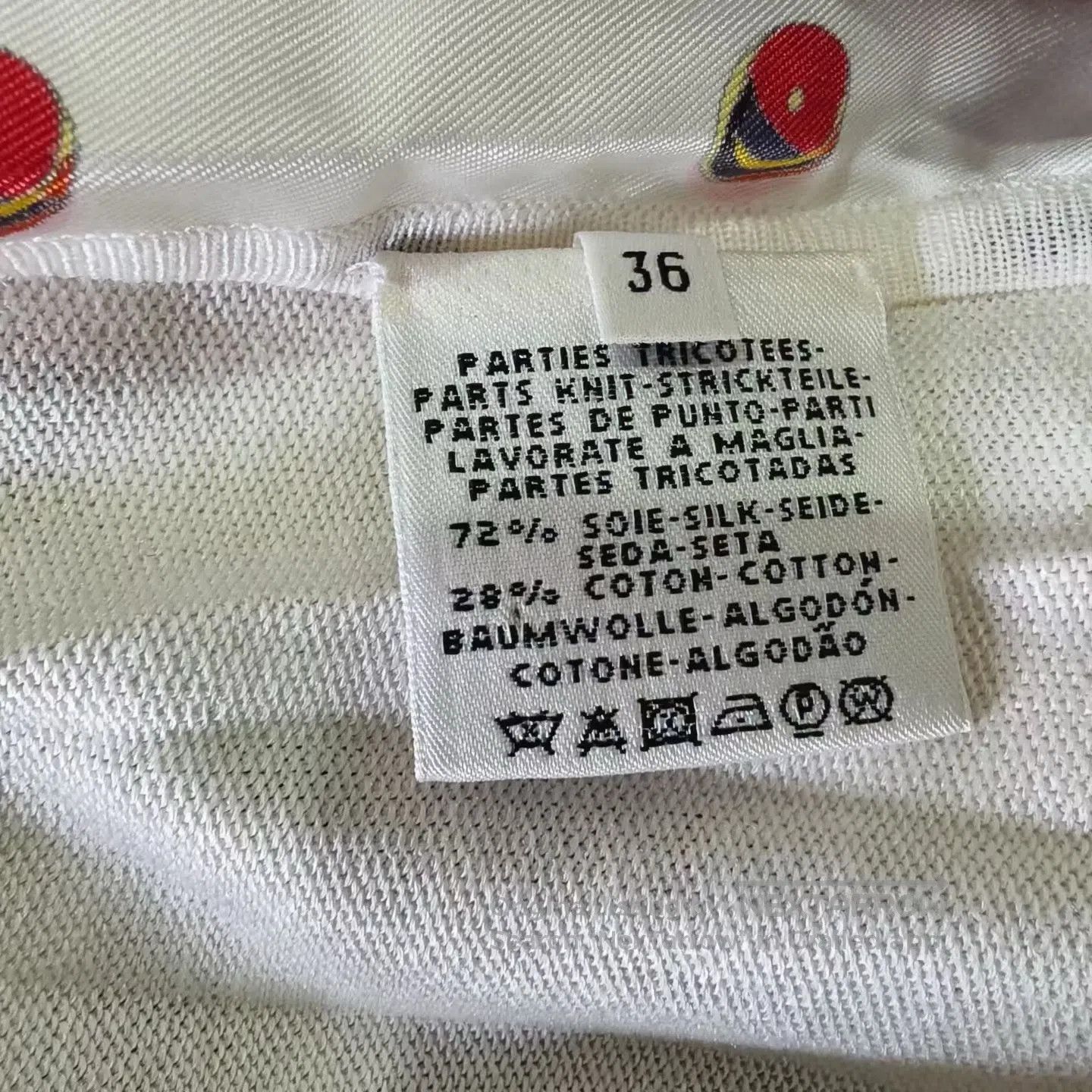 Hermes Hermes White Polka Dot Color-Block Knit Dress| Size XXS / US 00 / IT 34 - 6 Thumbnail