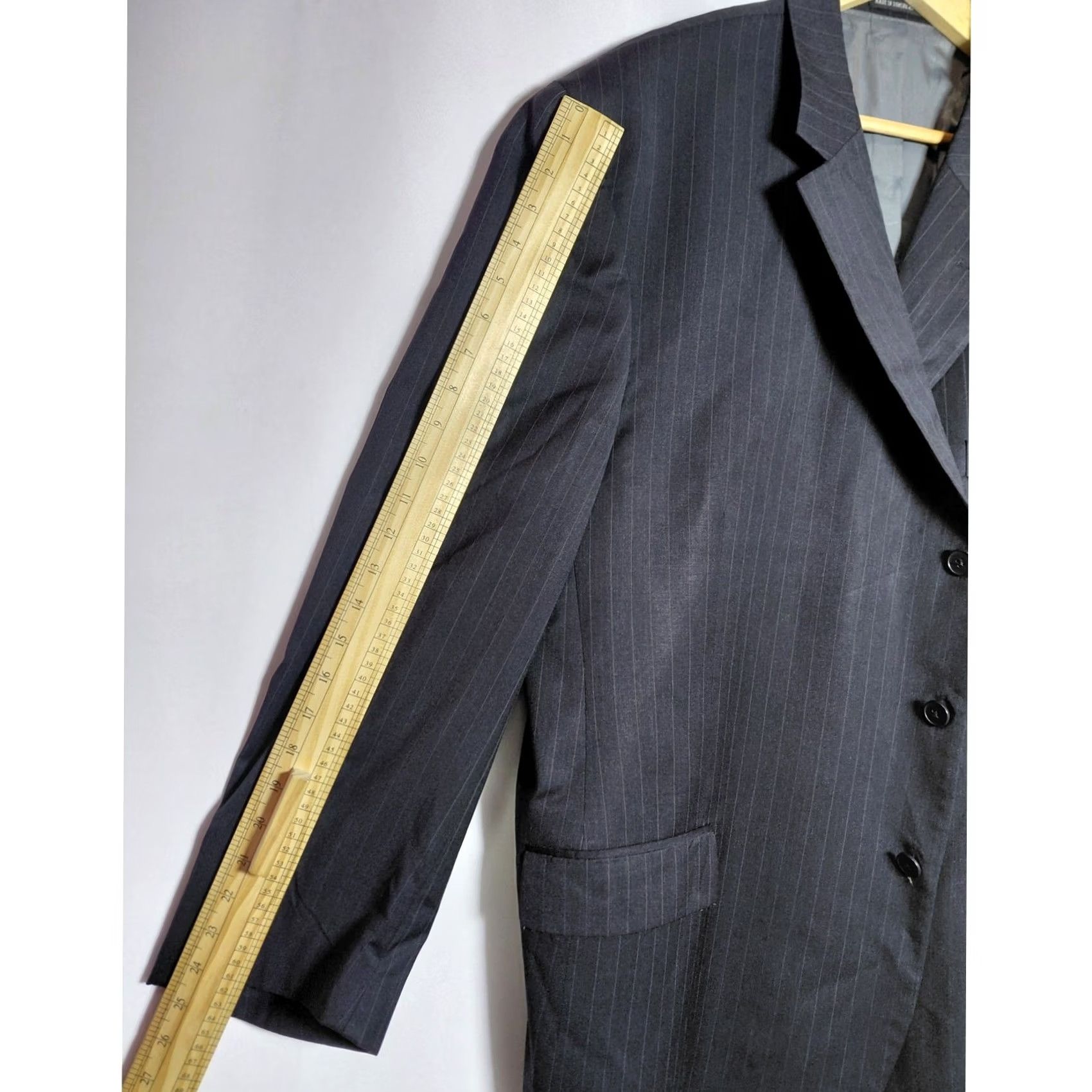 Vintage Gianfranco Ruffini Italy Worsted Wool Blazer Gray 52 Size 52R - 6 Thumbnail