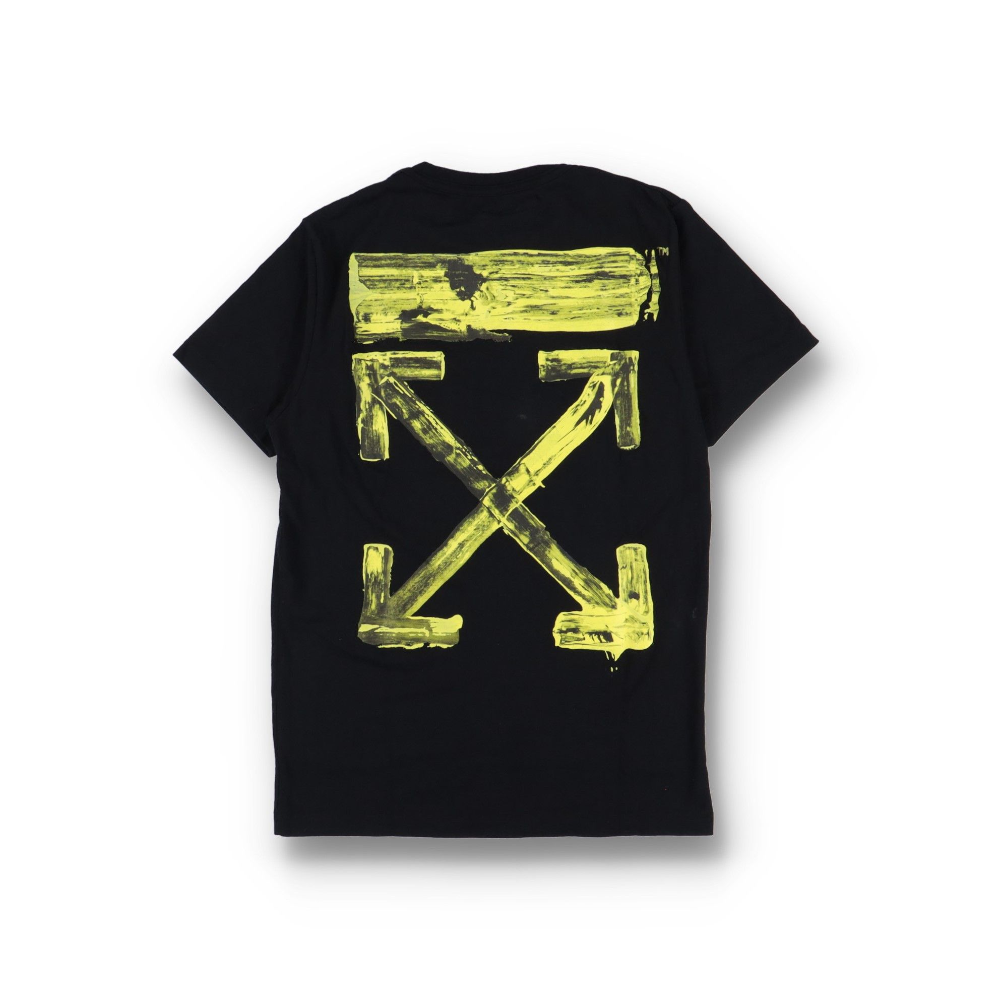 Off-White Black and Yellow Acrylic Arrows Logo T-Shirt Size M / US 6-8 / IT 42-44 - 1 Thumbnail