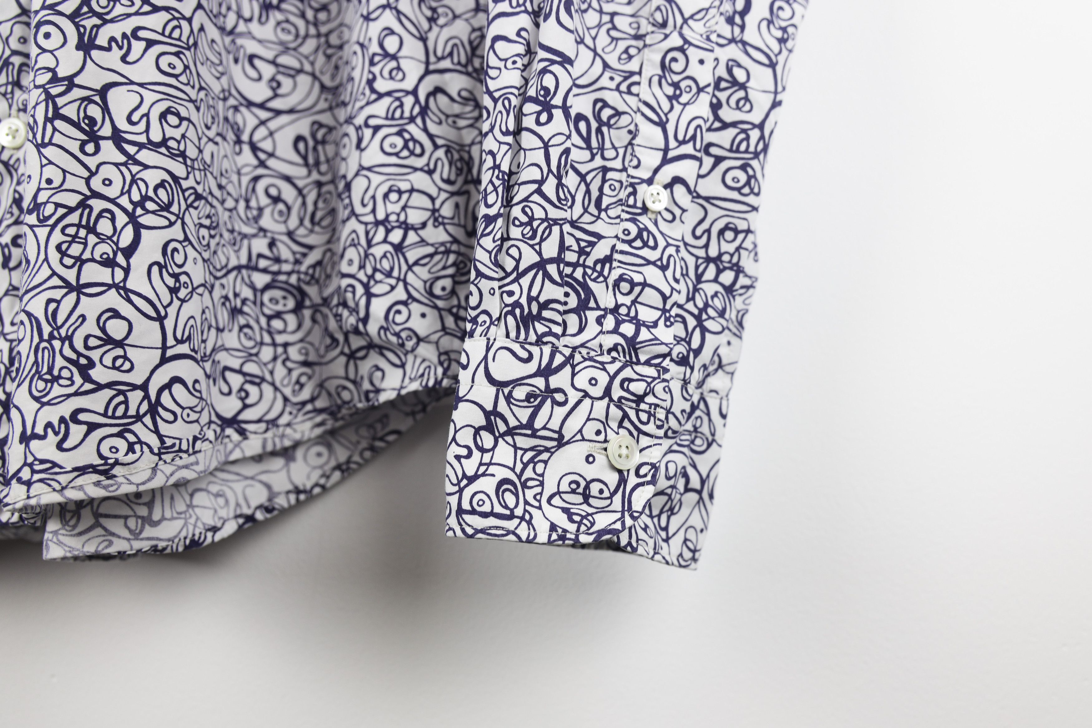 Bellerose Bellerose Mire Abstract Cotton Oxford Shirt Avant Garde Size US XL / EU 56 / 4 - 4 Thumbnail