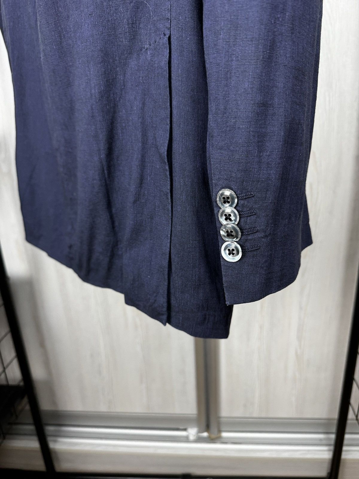 Cantarelli Cantarelli linen cot absolute light navy blue jacket blazer Size 42R - 10 Thumbnail