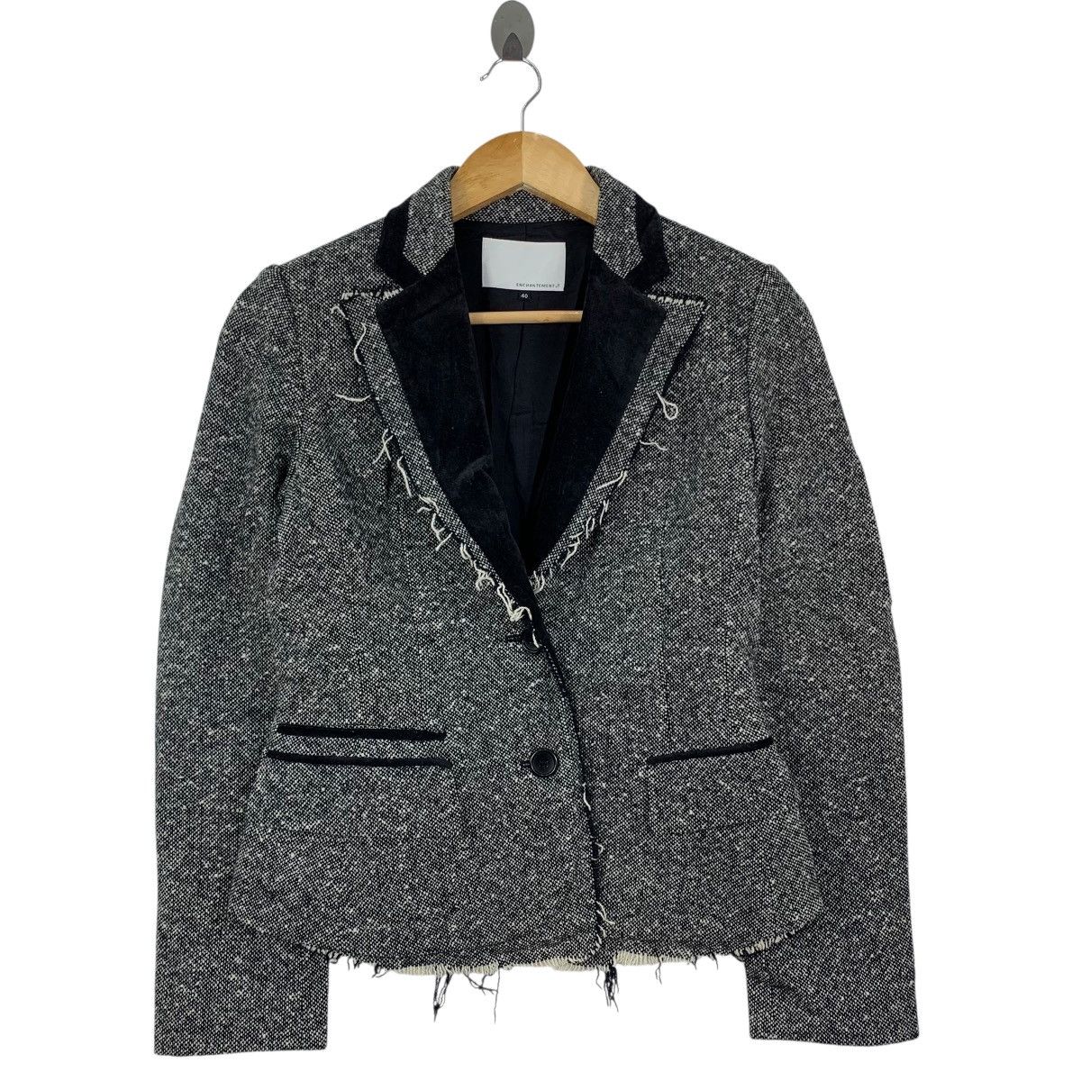 ENCHANTEMENT Japanese Brand Tweed Blazer Coat