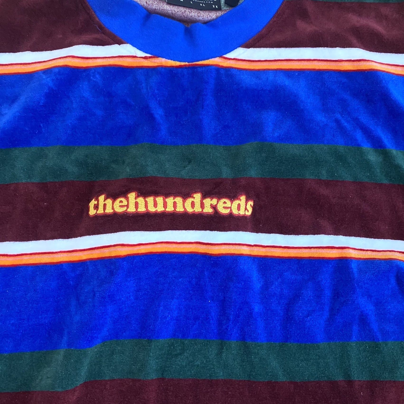 The Hundreds The Hundreds Velour Long Sleeved Striped Crewneck Shirt Colorful Mens Size Small Size US S / EU 44-46 / 1 - 2 Thumbnail
