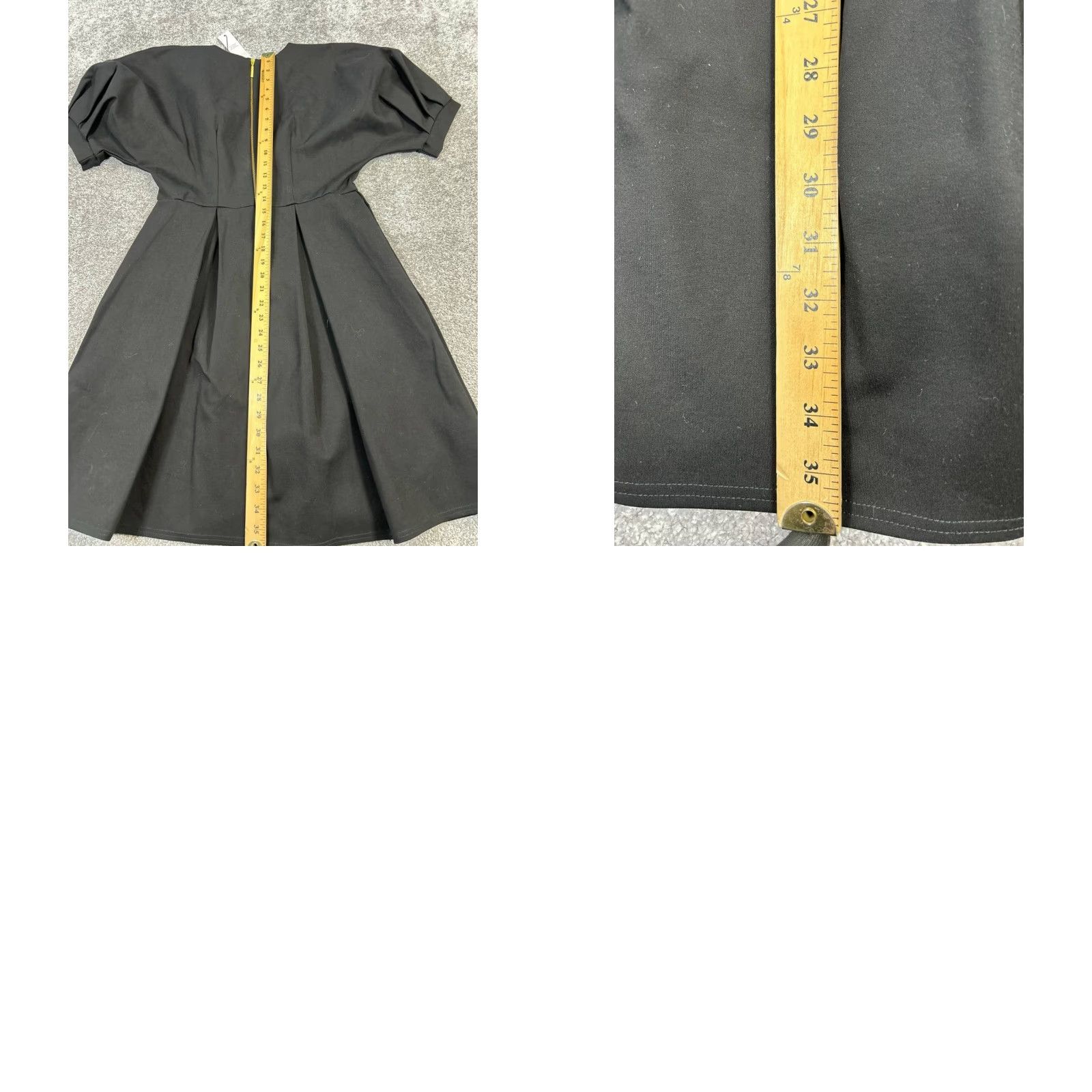 CLOSED Closet London Black 8 Skirt Dress Womens A-Line Blouson Short Sleeve Round Neck Zip Party/Cocktail Summer Spring Vintage No Size 30" / US 8 / IT 44 - 9 Thumbnail