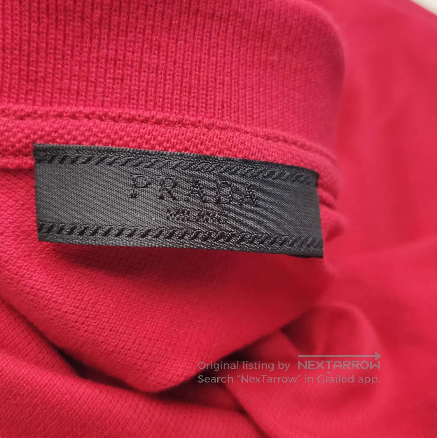 Prada Prada Red Cotton Logo Polo Shirt . Size S / US 4 / IT 40 - 4 Thumbnail