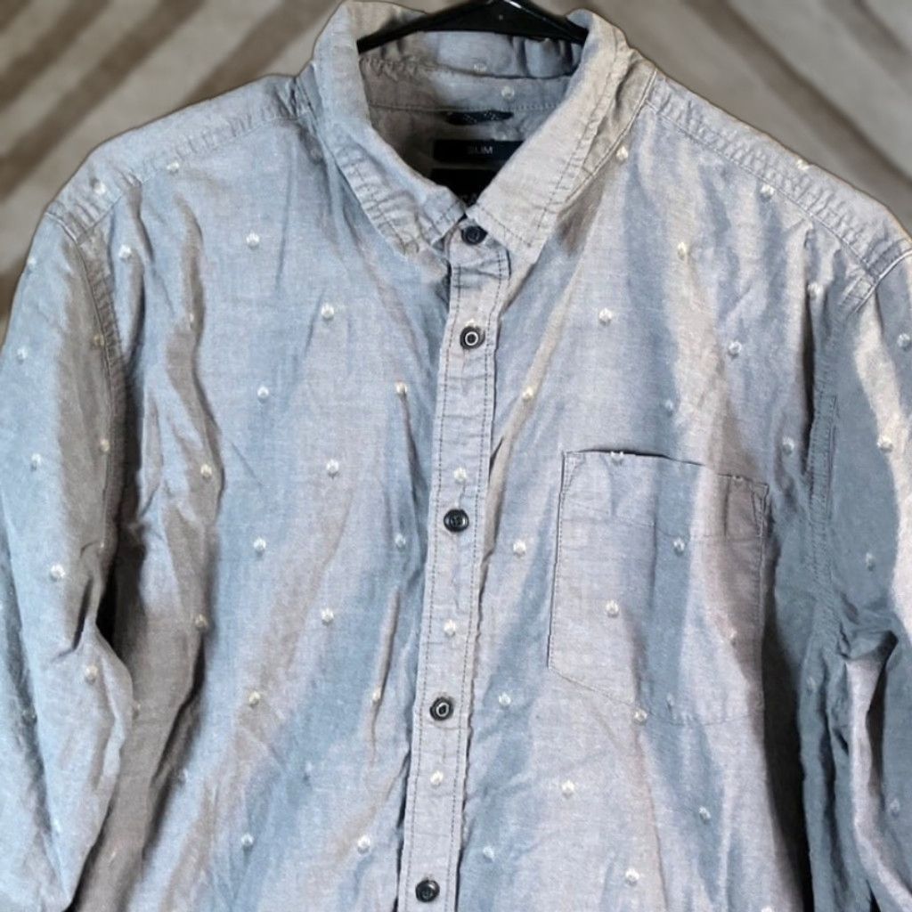 Prana PrAna Mens Shirt Gray Slim Fit Casual Button Down Collared Long Sleeve Large Size US L / EU 52-54 / 3 - 1 Thumbnail