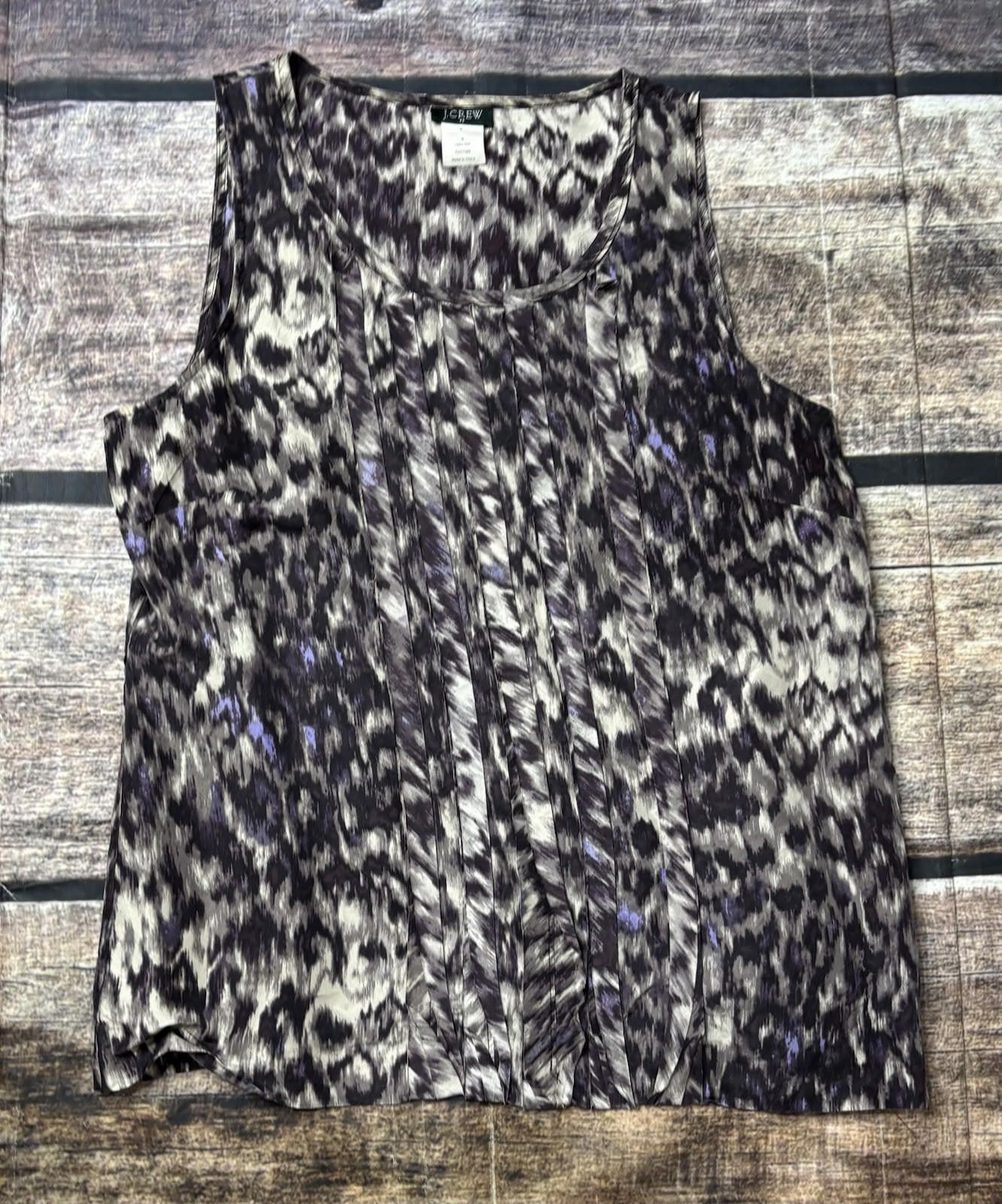 J.Crew J Crew Silk Top Women's 4 Abstract Sleeveless Animal Print Size S / US 4 / IT 40 - 1 Thumbnail