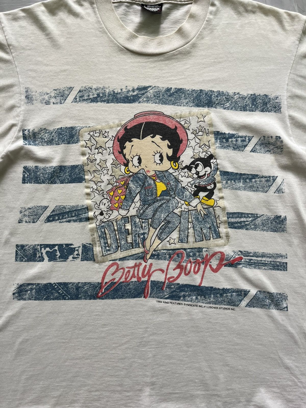 Cartoon Network 1989 Betty Boop Denim USA Vintage Tee Merch White Size US L / EU 52-54 / 3 - 3 Thumbnail