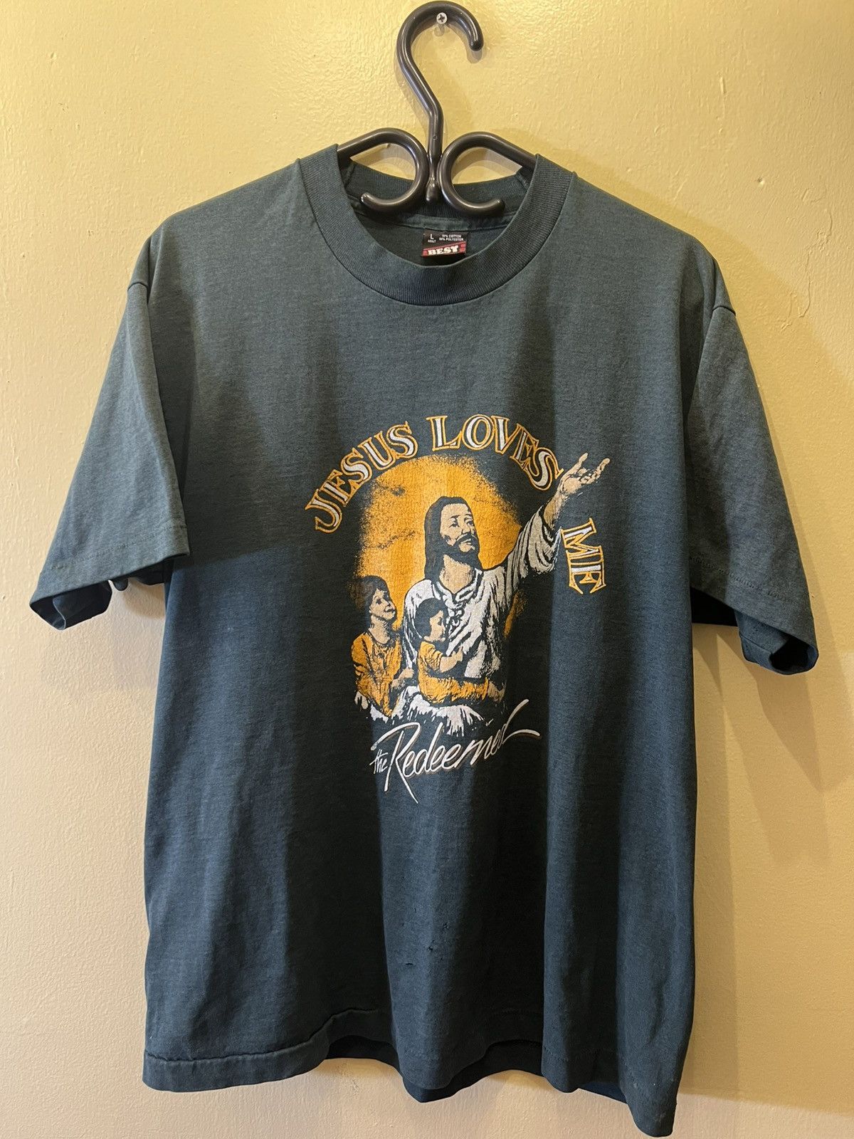 Other Vintage 80s/90s "Jesus Loves Me, Ine Redeemed" T-Shirt Size US L / EU 52-54 / 3 - 1 Thumbnail
