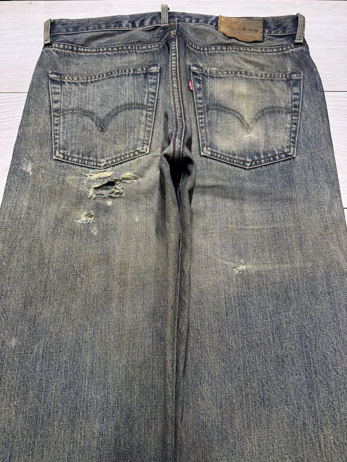 Levi's Vintage Levis 503 Mud Wash Distressed Baggy Jeans Size US 33 - 4 Thumbnail