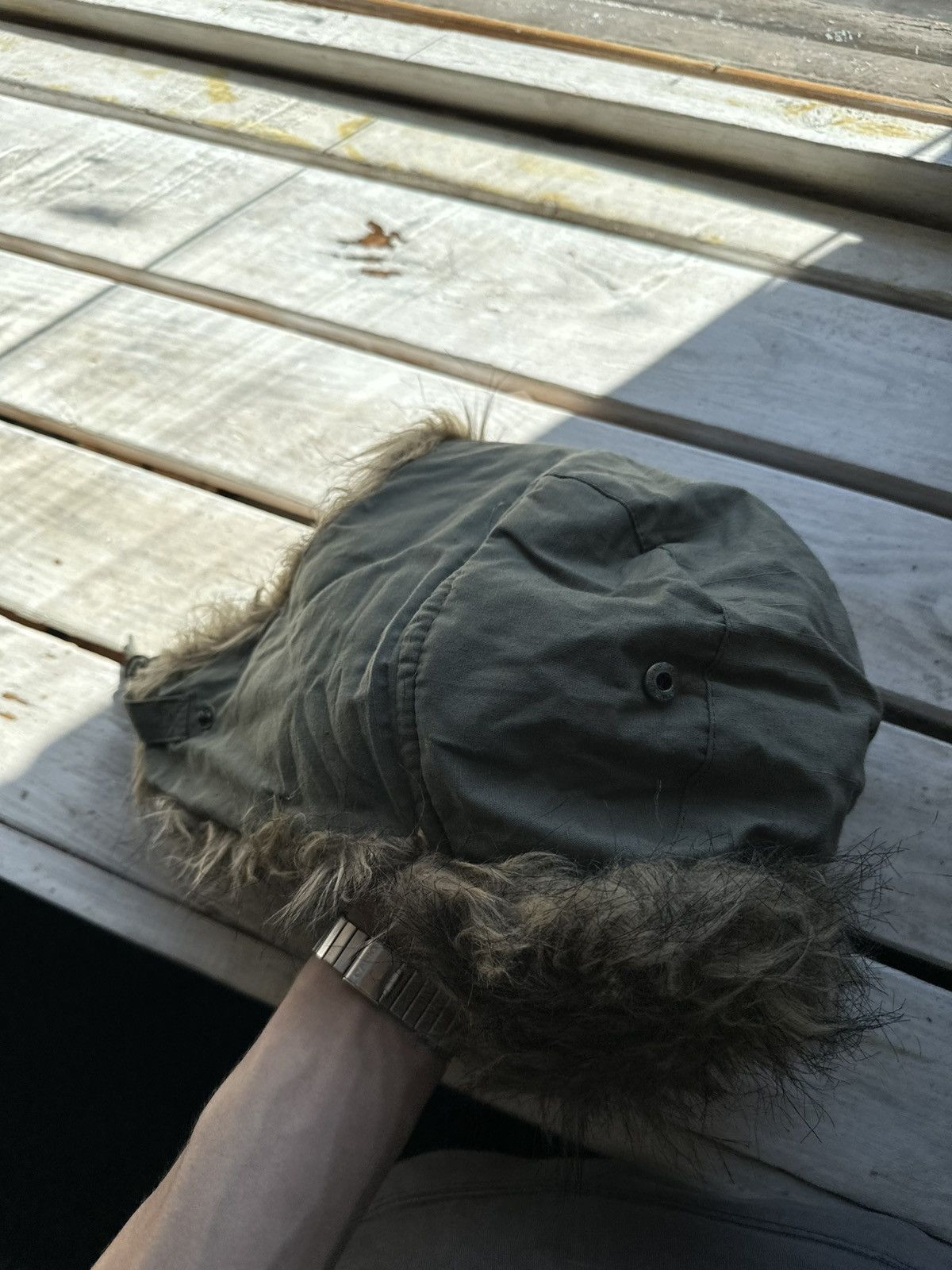Japanese Brand 🚨Vintage Y2K Fuzzy Fur Ushanka Hat GREEN RARE Size ONE SIZE - 6 Thumbnail