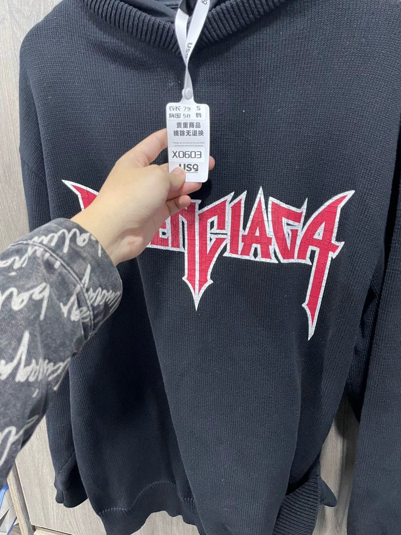 Balenciaga Balenciaga Fake Two-Piece Knit Hoodie Size US S / EU 44-46 / 1 - 8 Thumbnail