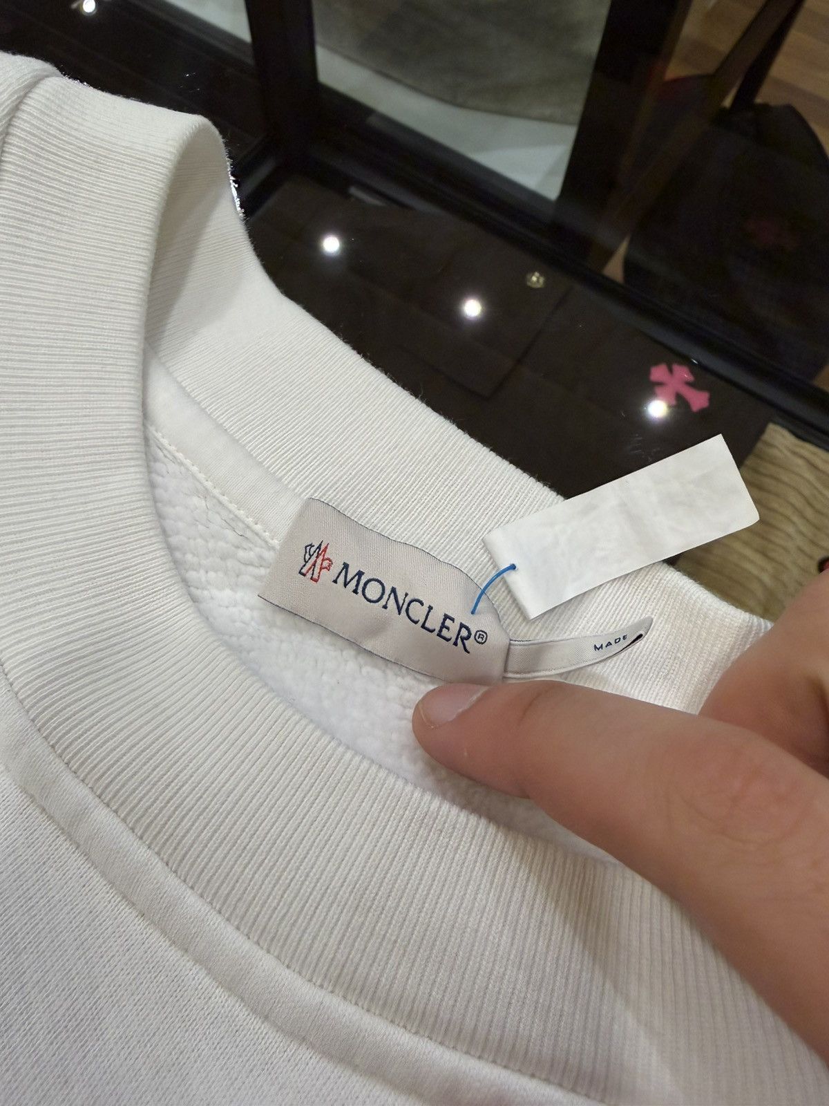 Moncler Moncler Silver Logo Crewneck Size US XL / EU 56 / 4 - 3 Thumbnail