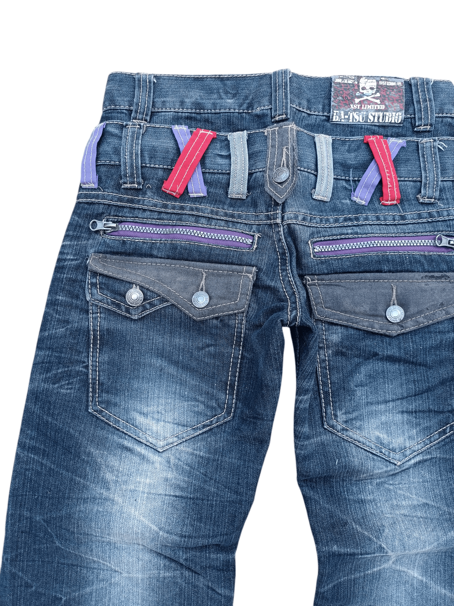 Japanese Brand RARE 🔥 Ba-tsu Studio Double Waist Patchwork Denim Jeans Size US 28 / EU 44 - 13 Thumbnail