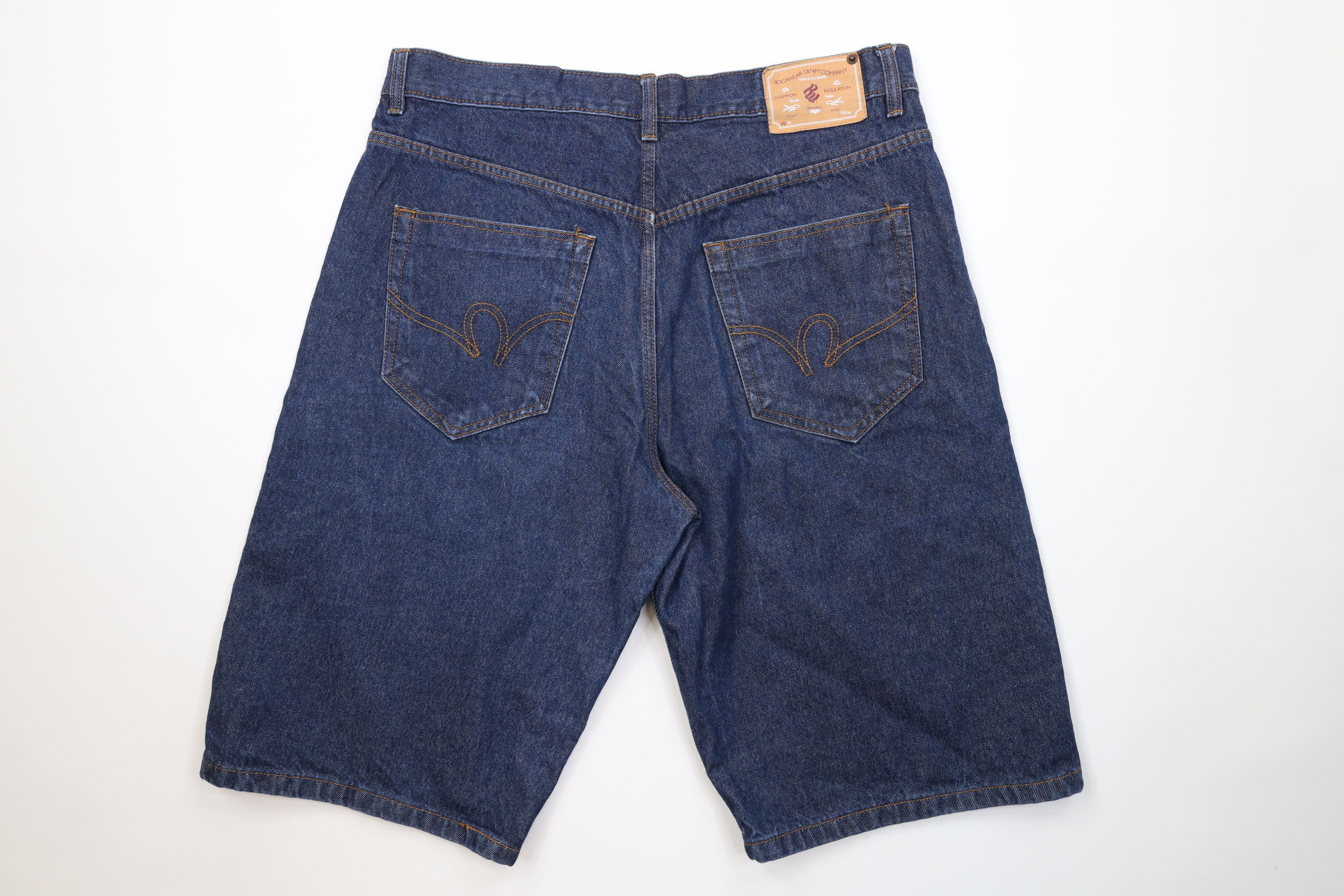 Rocawear Vintage 90s Y2K Rocawear Fit Denim Jean Shorts Blue Cotton Size US 38 / EU 54 - 10 Thumbnail