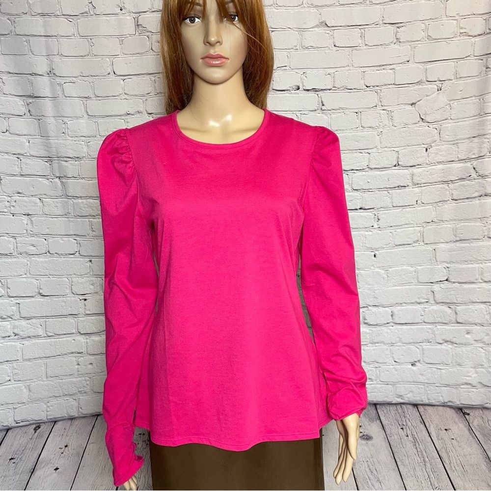 Rebecca Taylor NWT New $95 Rebecca Taylor Ruched Long-Sleeve Pink Top Size Size XL / US 12-14 / IT 48-50 - 3 Thumbnail