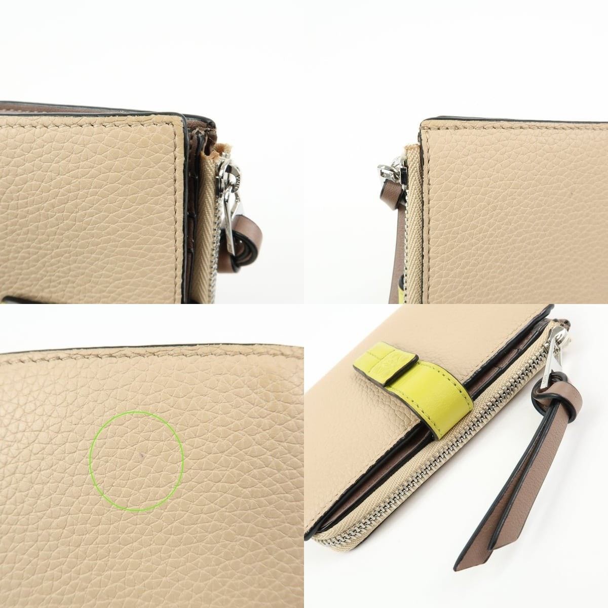 Loewe Loewe Anagram Compact Wallet Calfskin Beige Size ONE SIZE - 5 Thumbnail