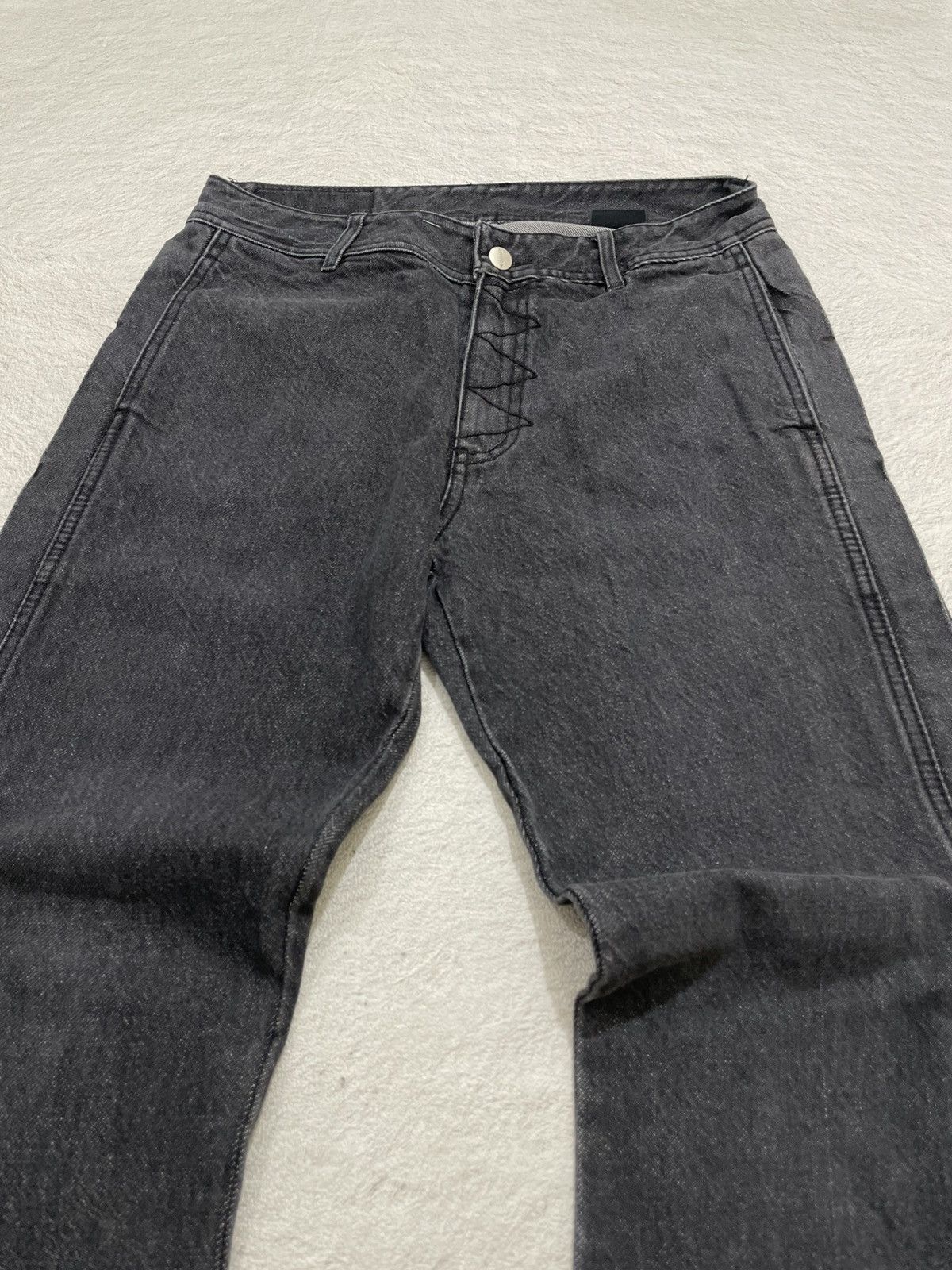 Japanese Brand 2000s Munam Bit Buttom Washed Black Jeans Size US 30 / EU 46 - 2 Thumbnail