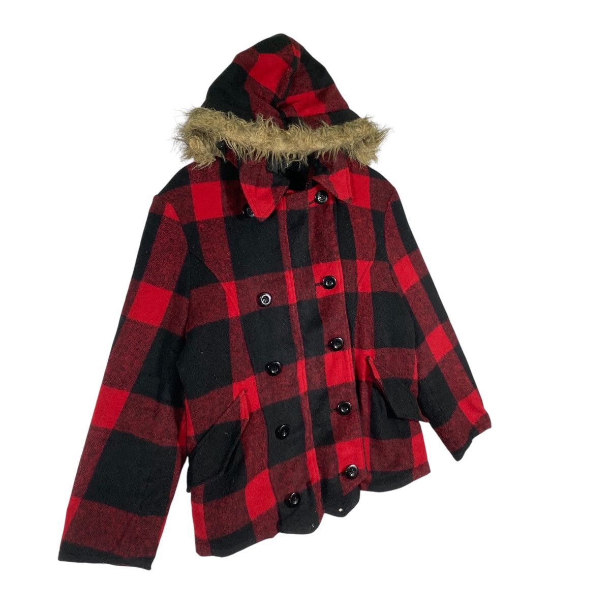 If Six Was Nine × Le Grande Bleu (L.G.B.) × PPFM Vintage Ppfm Plaid Checked Faux Fur Size US L / EU 52-54 / 3 - 2 Thumbnail