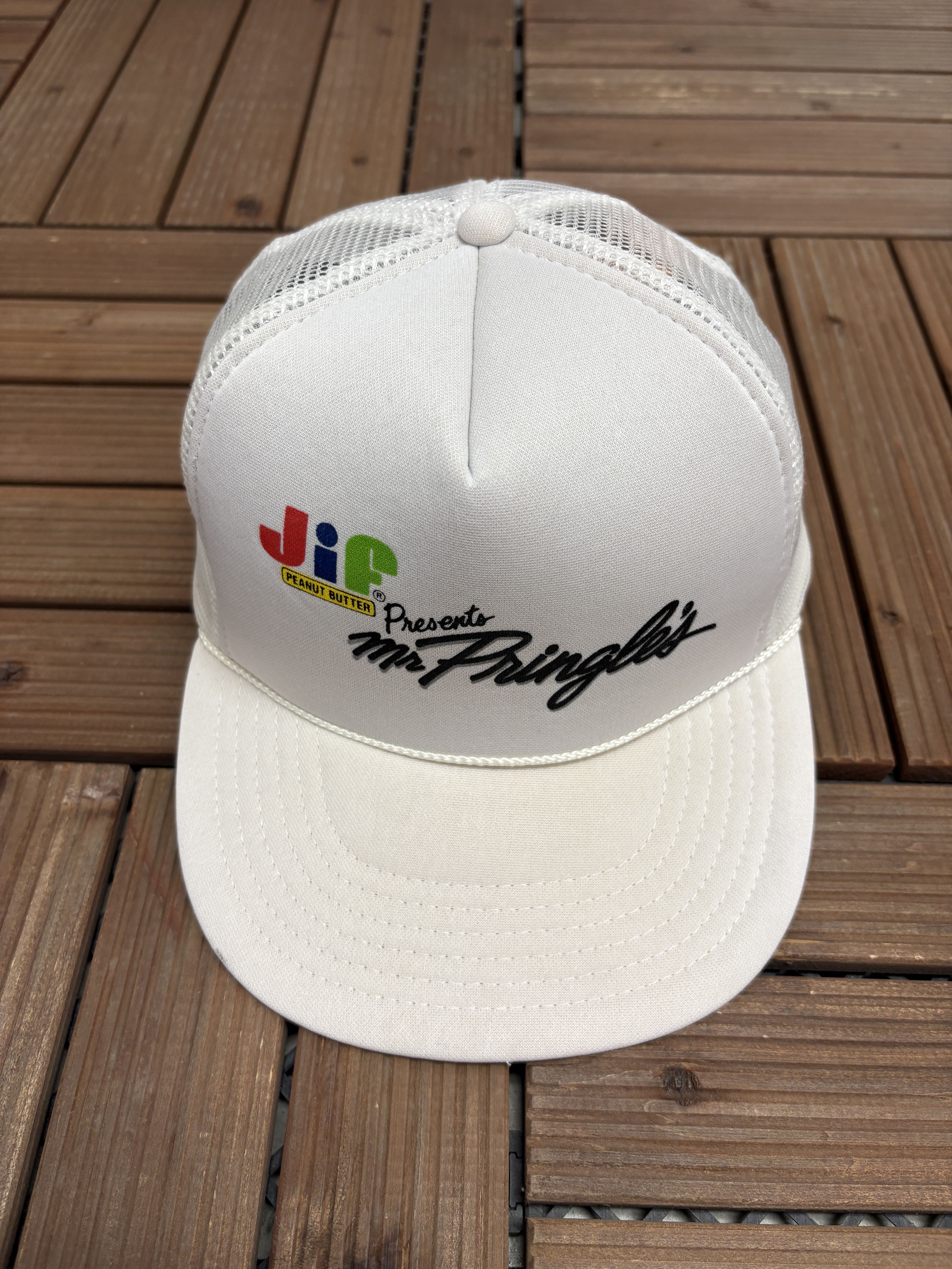 Vintage JIF Presents Mr. Pringles Vintage White Snap Back Hat Cap Size ONE SIZE - 2 Thumbnail