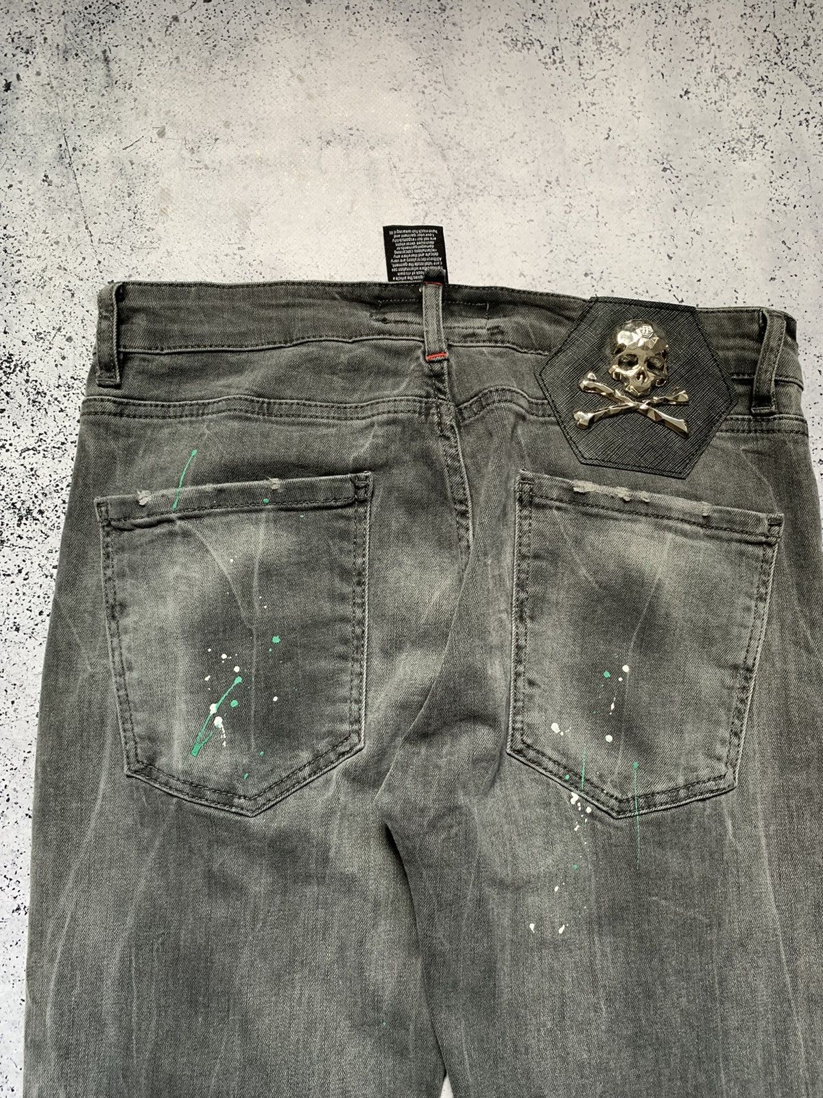 Andy Warhol × Philipp Plein Skull Denim Philipp Plein Distressed Fabric Dsquared Style Size US 33 - 6 Thumbnail