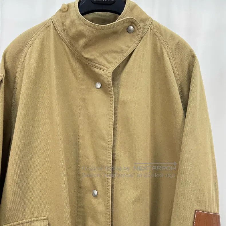 Loewe Loewe Khaki Leather Brand Windbreaker Jacket Size XS / US 0-2 / IT 36-38 - 3 Thumbnail