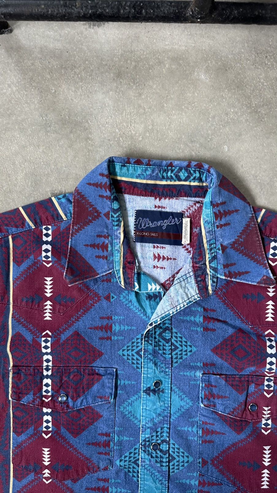 Wrangler VINTAGS WRANGLER X LONG TAILS NAVAJO WESTERN SHIRT Size US L / EU 52-54 / 3 - 5 Thumbnail