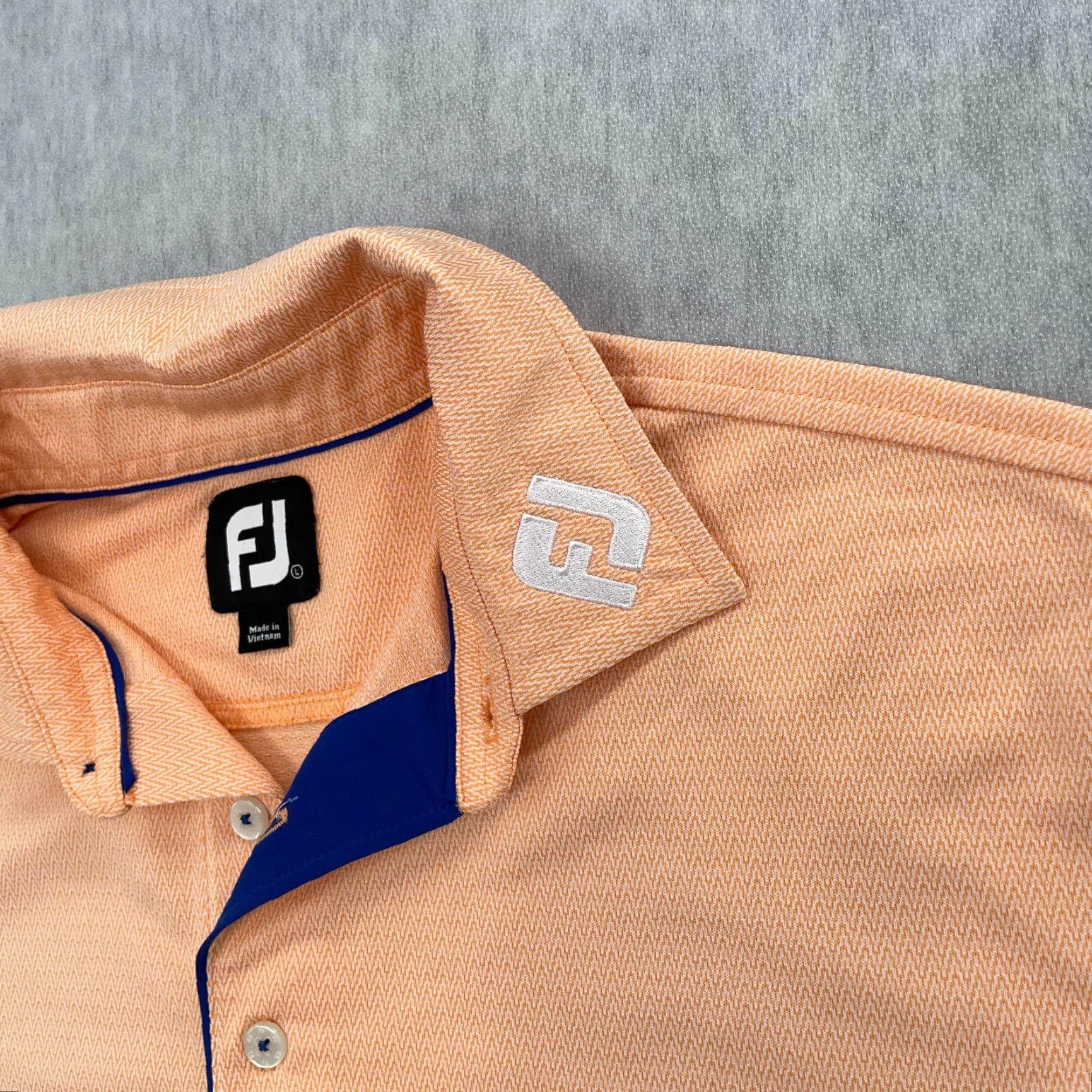 Footjoy Footjoy Shirt Adult Polo Tour Issue Golf Mens L Orange Zigzag Pattern Polo Shirt FJ Embroidered Logo Size US L / EU 52-54 / 3 - 4 Thumbnail