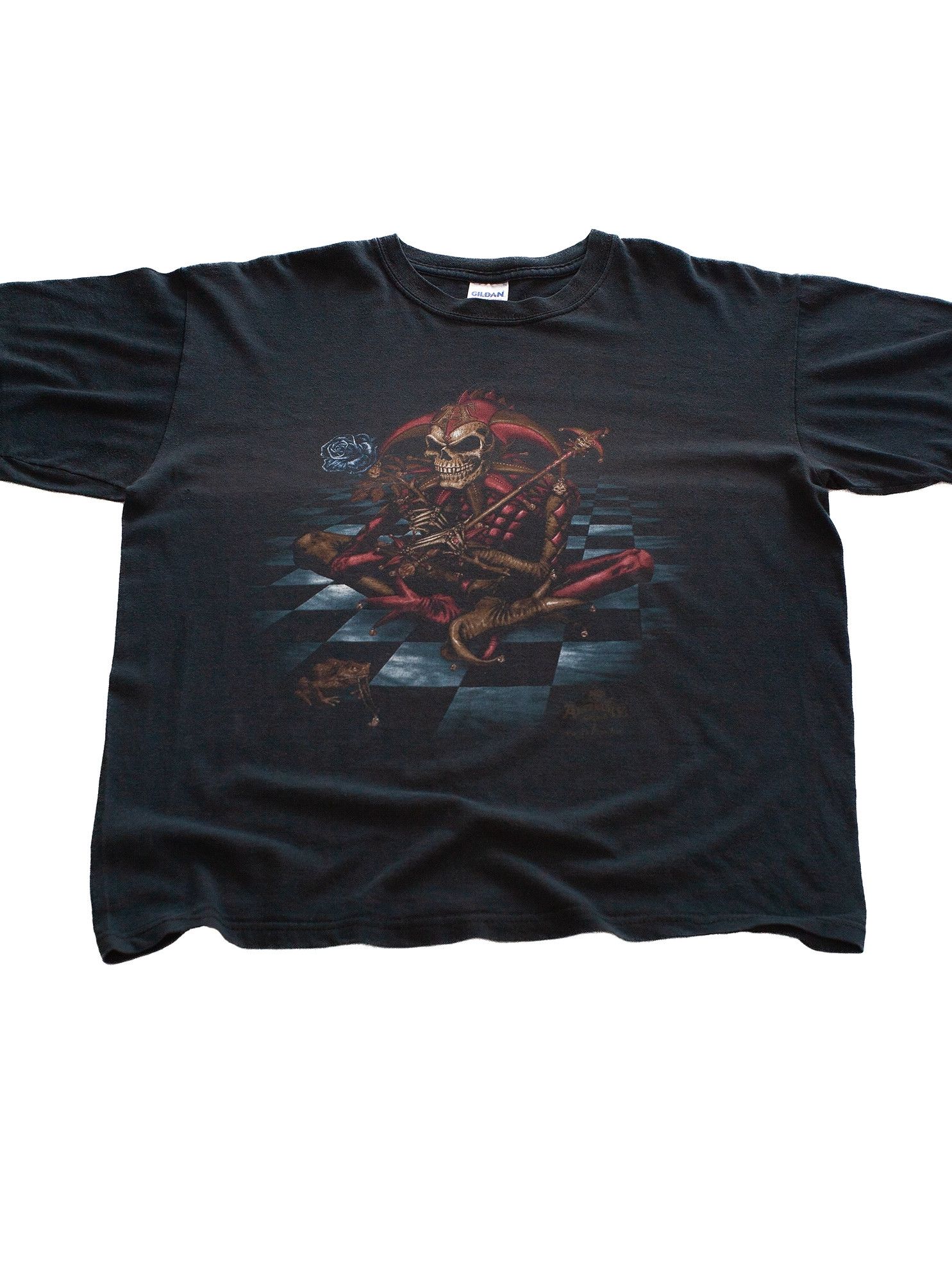 Vintage Vintage 00s Alchemy Gothic "Joker" Skull Clown T-Shirt Size US L / EU 52-54 / 3 - 1 Thumbnail