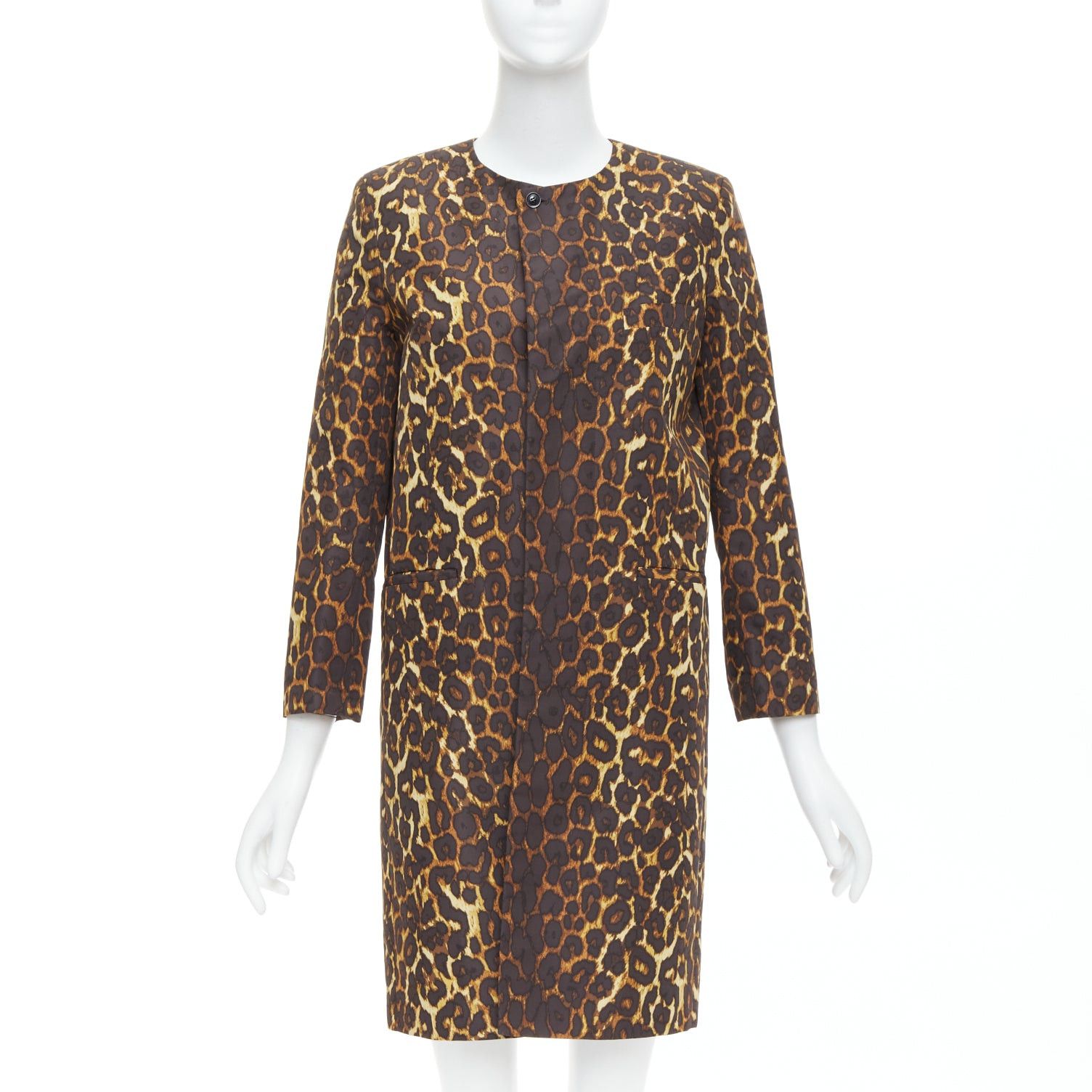 Toga TOGA PULLA brown leopard animal print padded shoulder coat JP1 S Size S / US 4 / IT 40 - 1 Thumbnail