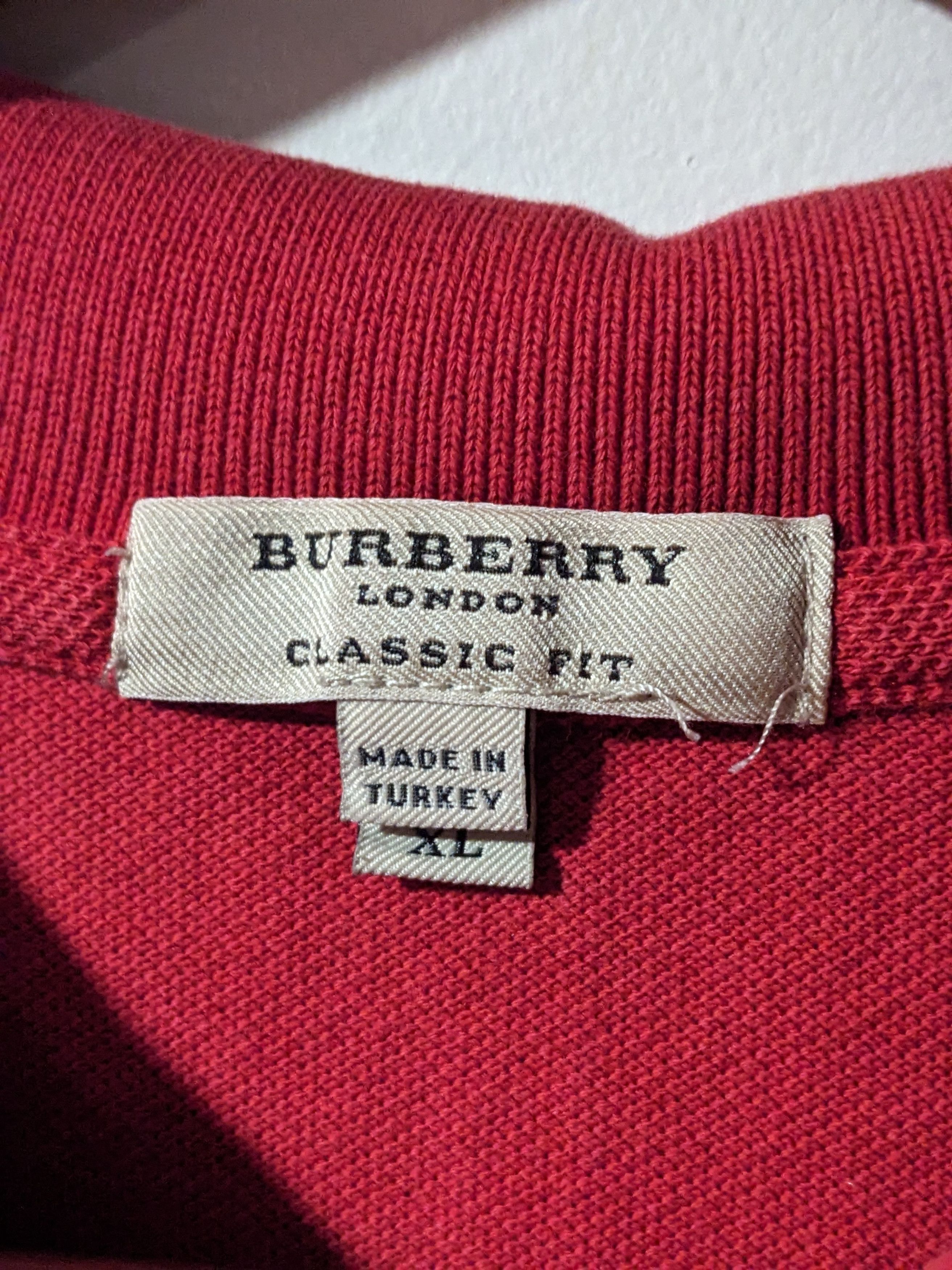 Burberry × Designer Burberry London Classic Fit Red X-Large Polo Shirt Size US XL / EU 56 / 4 - 4 Thumbnail